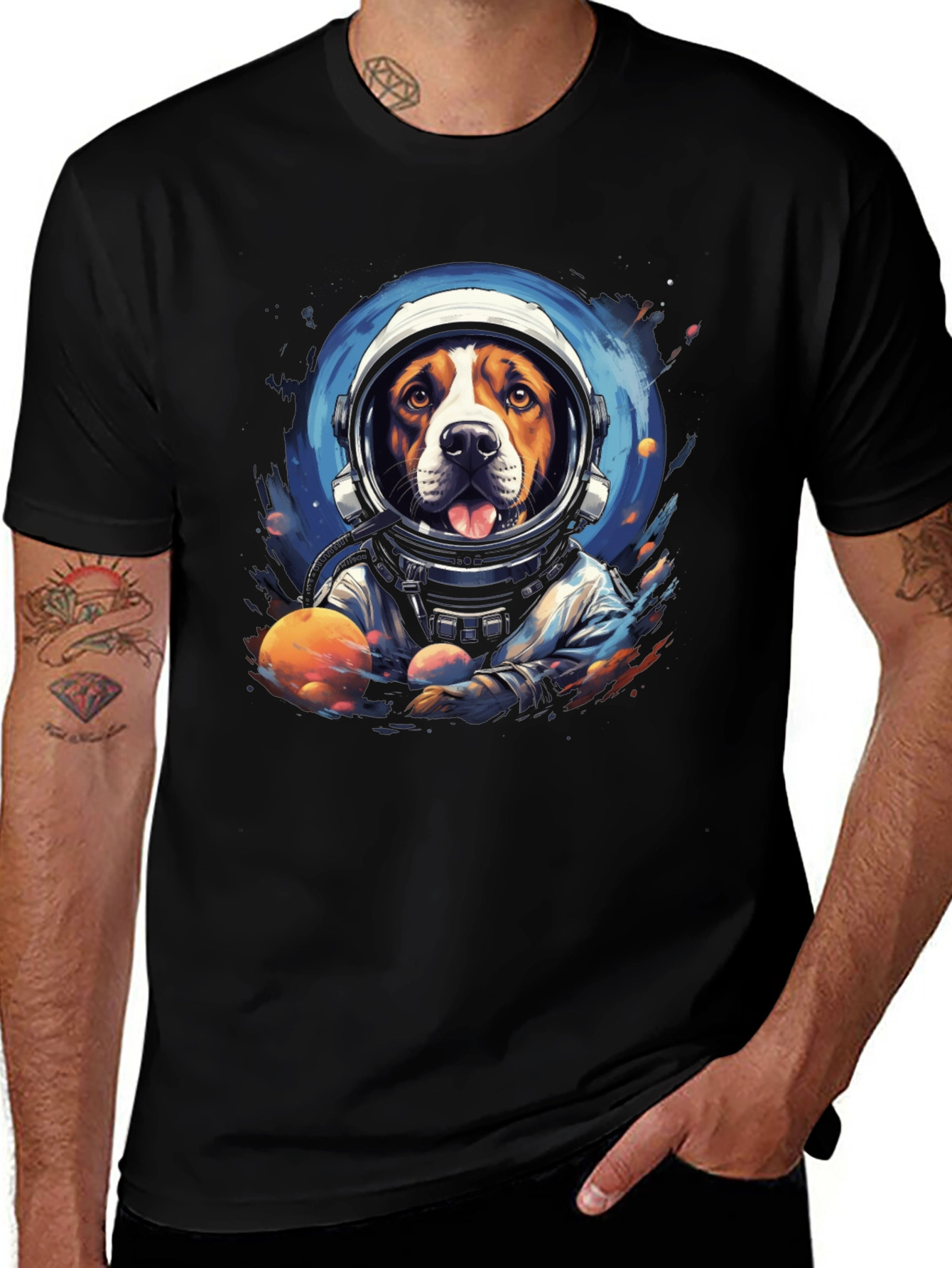 Dog Astronaut Graphic T-Shirt