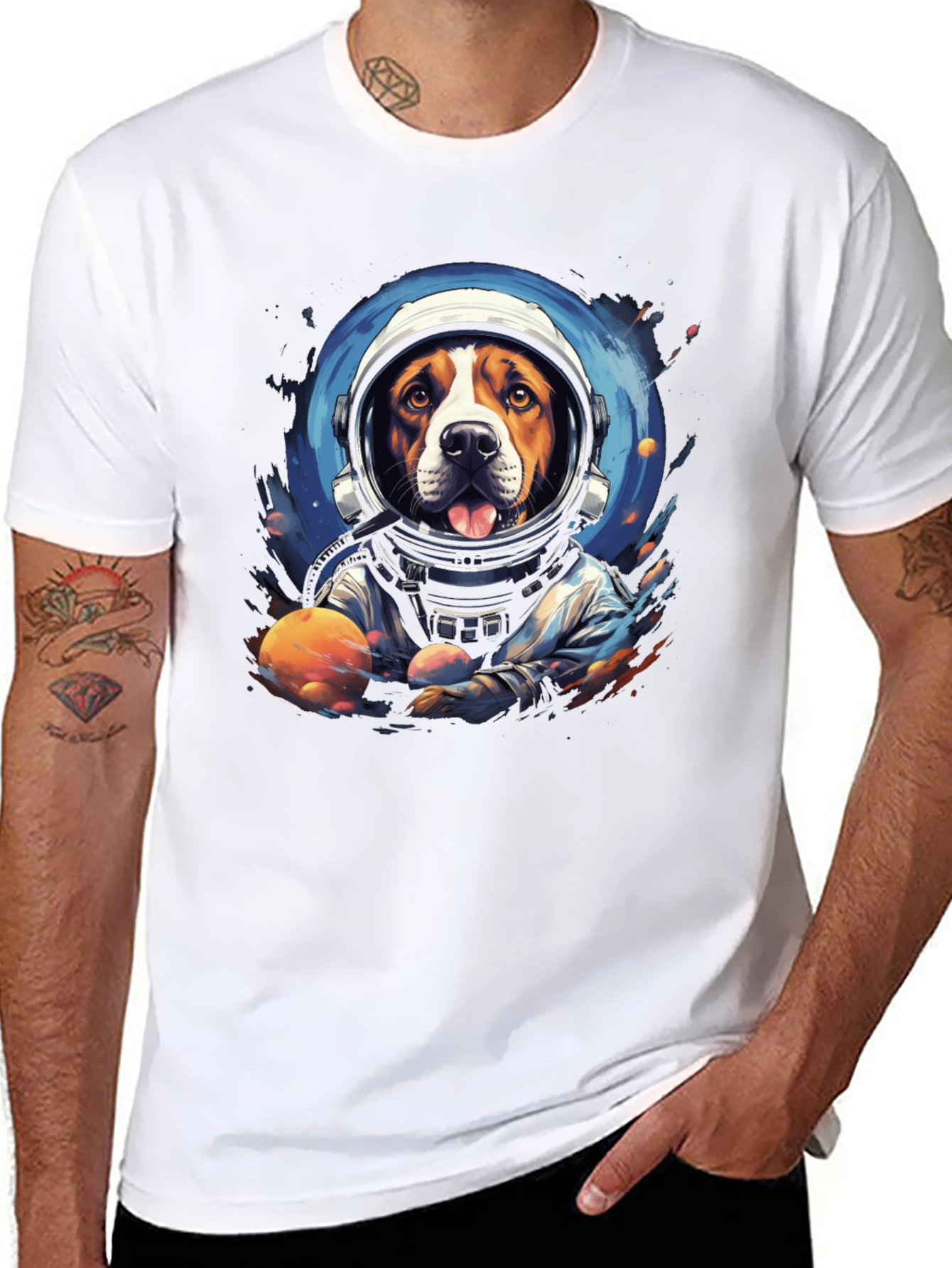 Dog Astronaut Graphic T-Shirt