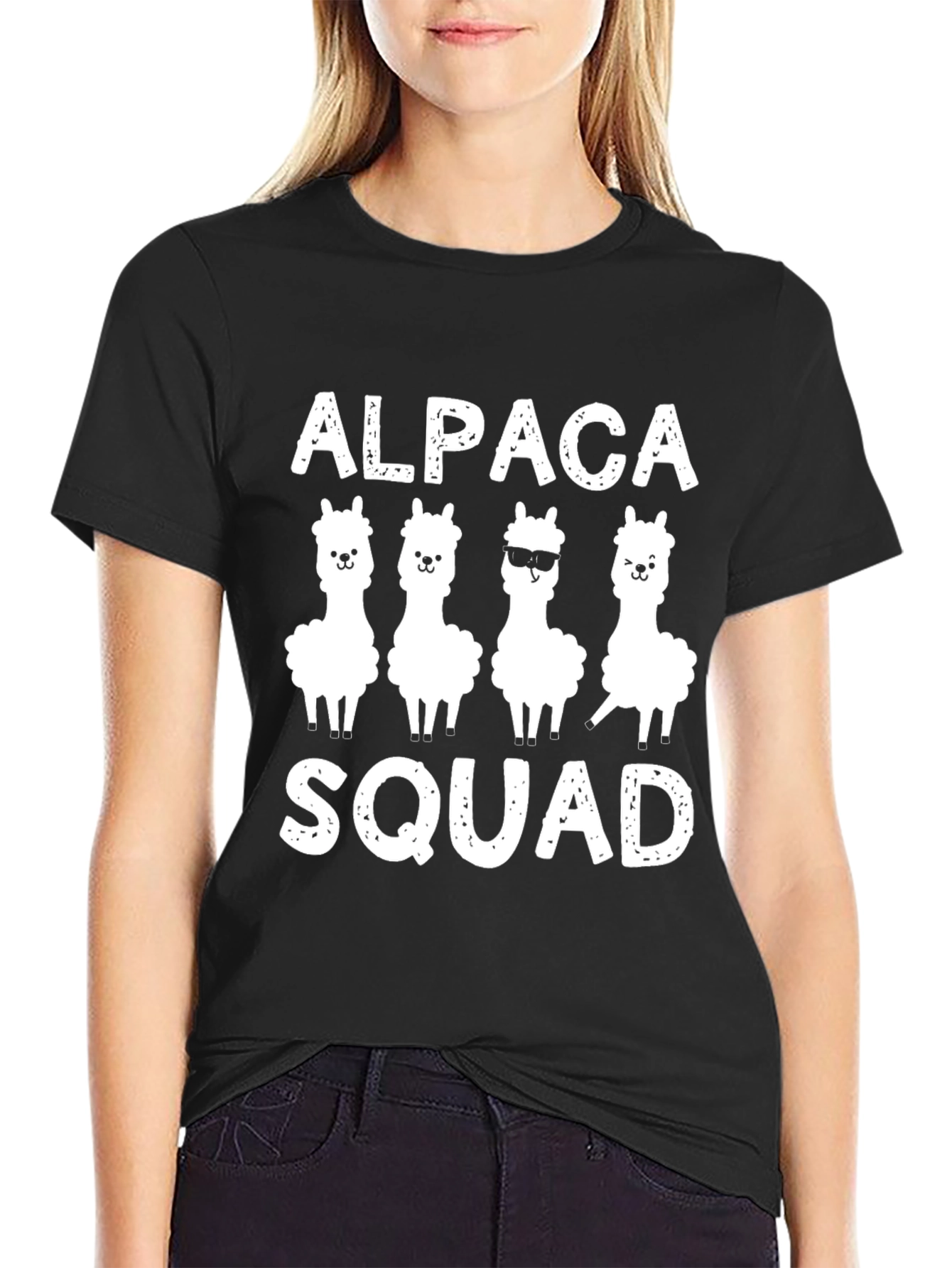 Alpaca Squad Black Graphic T-Shirt