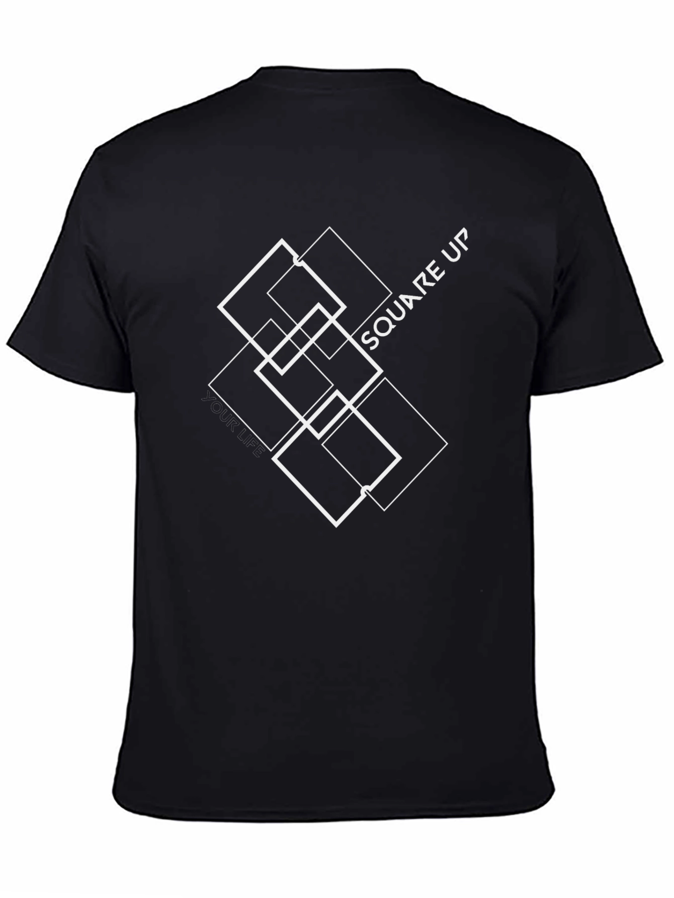 Geometric Square Up Black T-Shirt