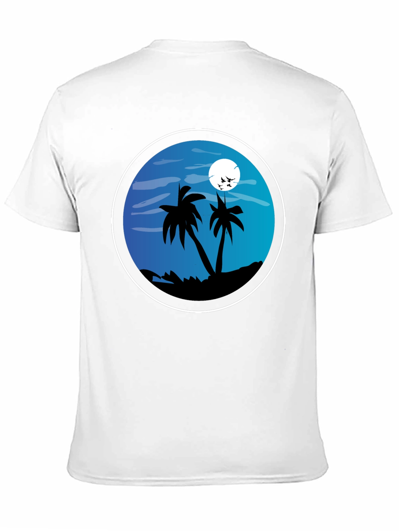 Tropical Beach T-Shirt - Night Palm Tree Design