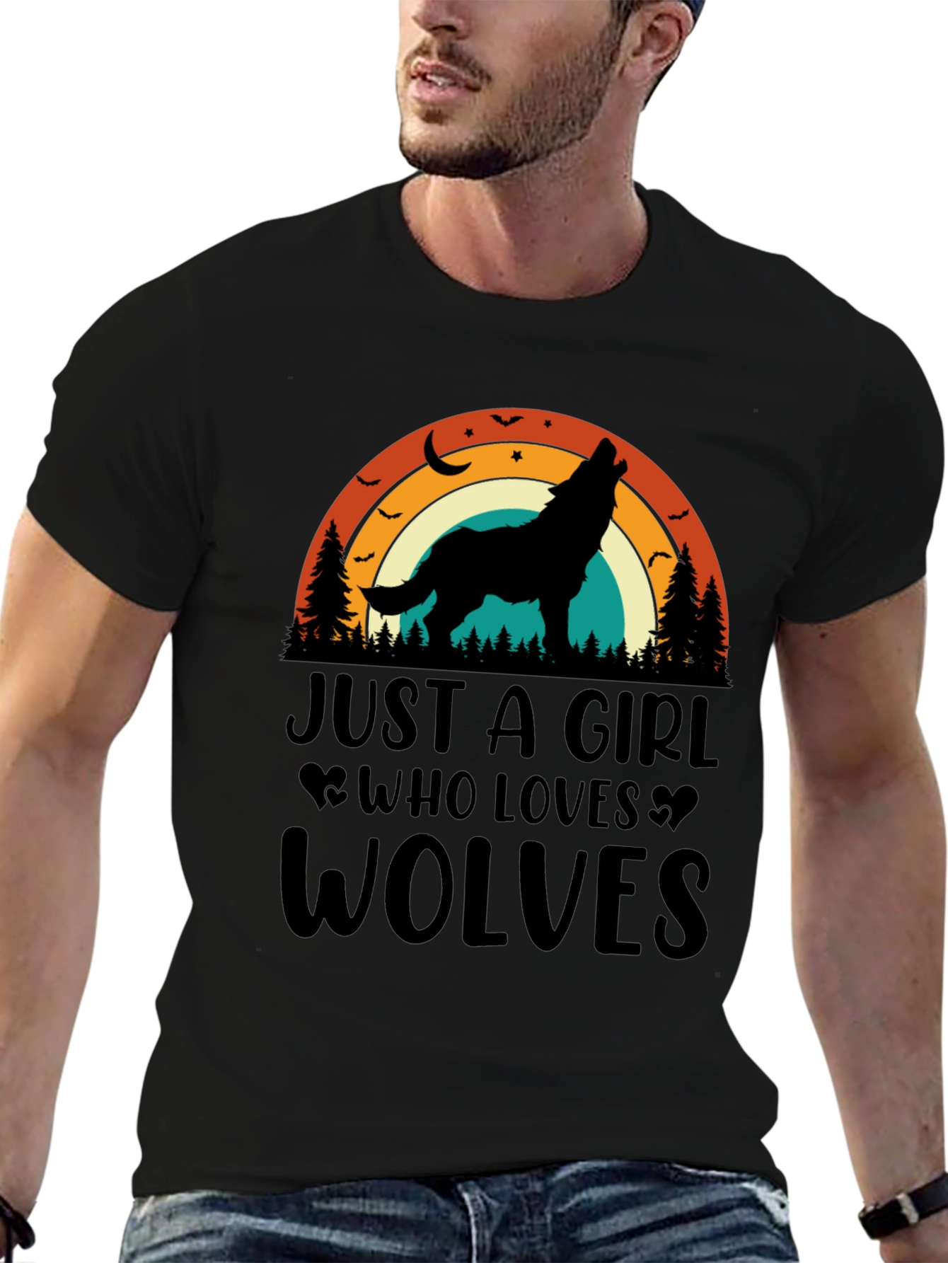 Wolf Lover Retro Graphic Tee