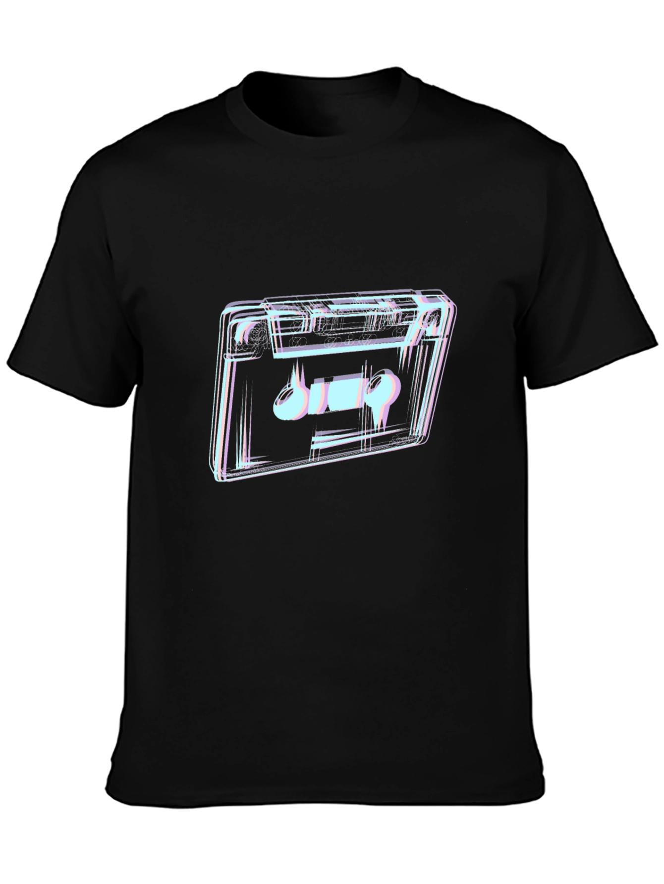Retro Cassette Tape Graphic T-Shirt - Black