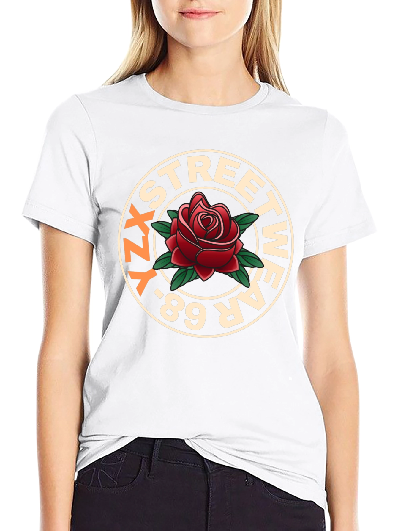 YZ Streetwear 89 Rose Graphic T-Shirt