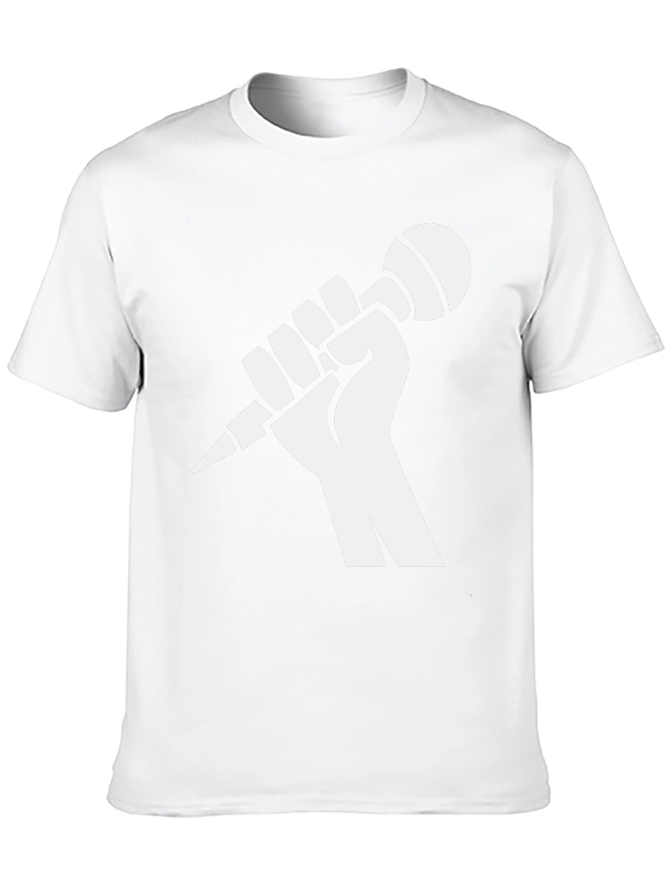 Black Tee: Raised Fist Microphone Design