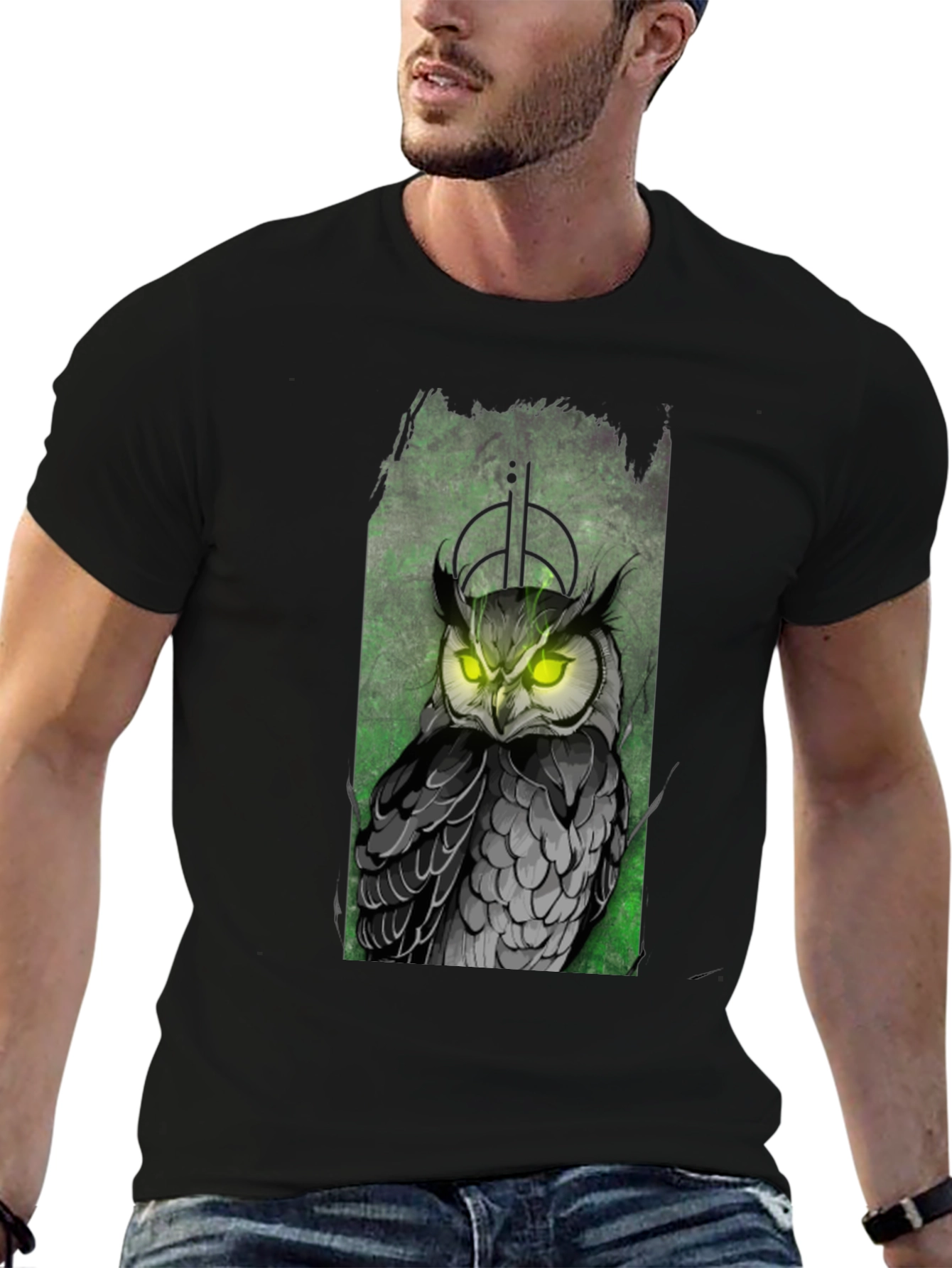 Owl Graphic Black T-Shirt
