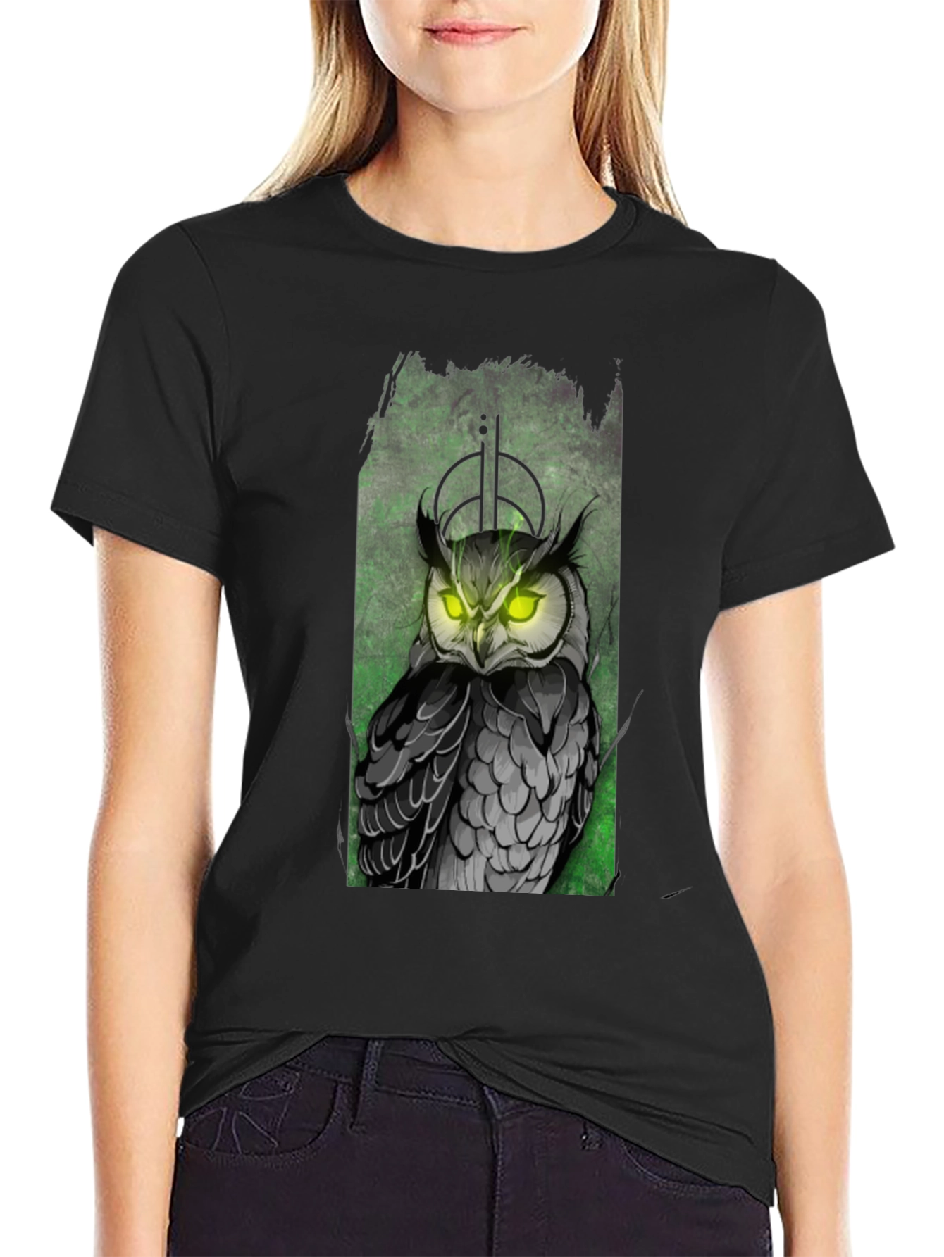 Owl Graphic Black T-Shirt