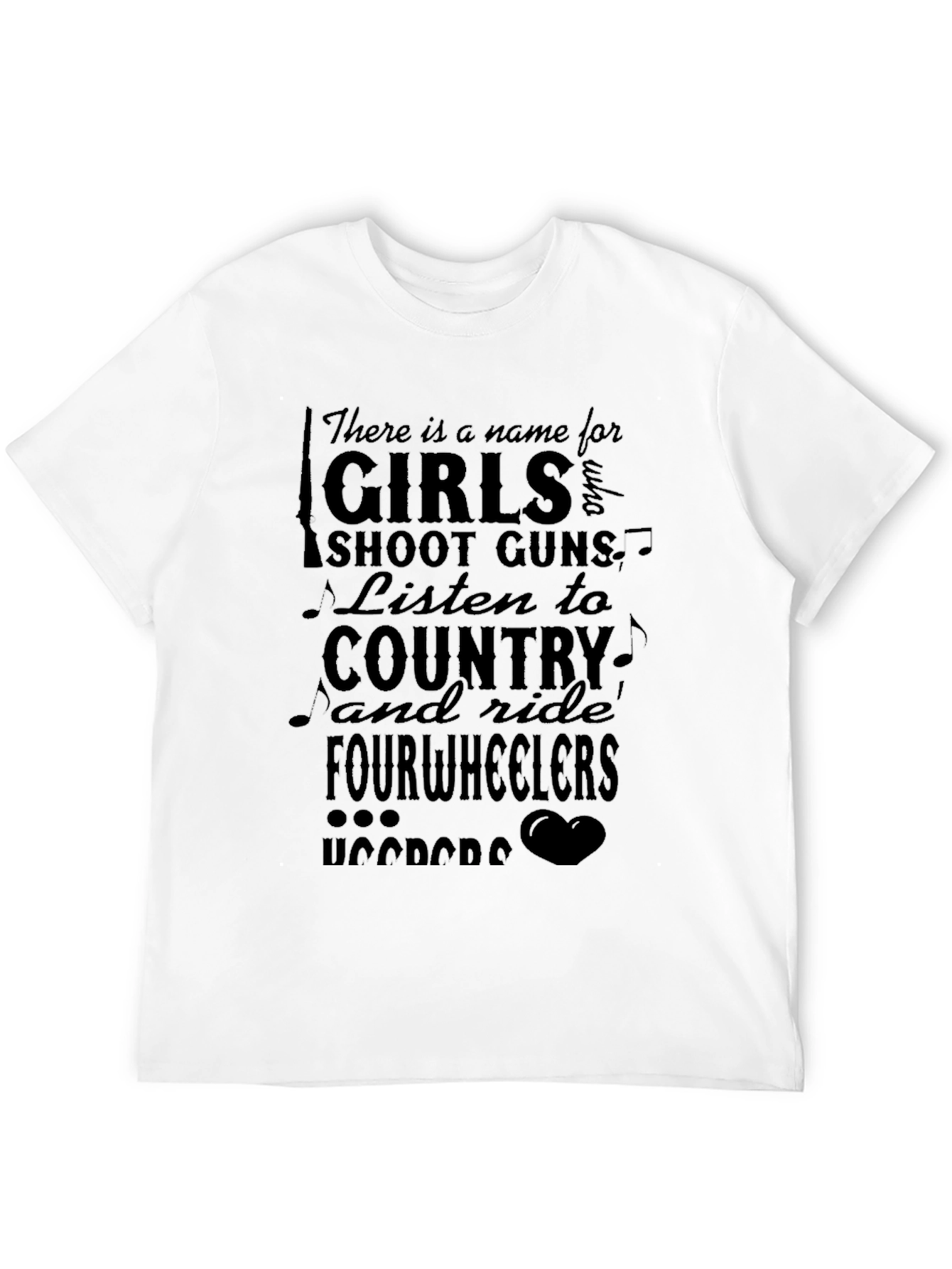 Girls Shoot Guns Country Fourwheelers Black T-Shirt