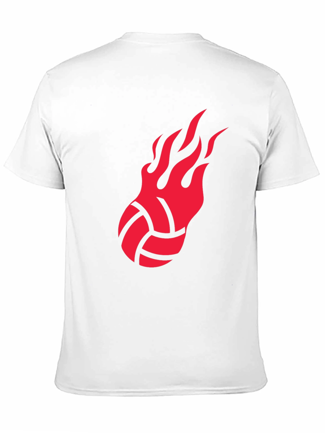 Fiery Volleyball Graphic Tee - Black Cotton Shirt