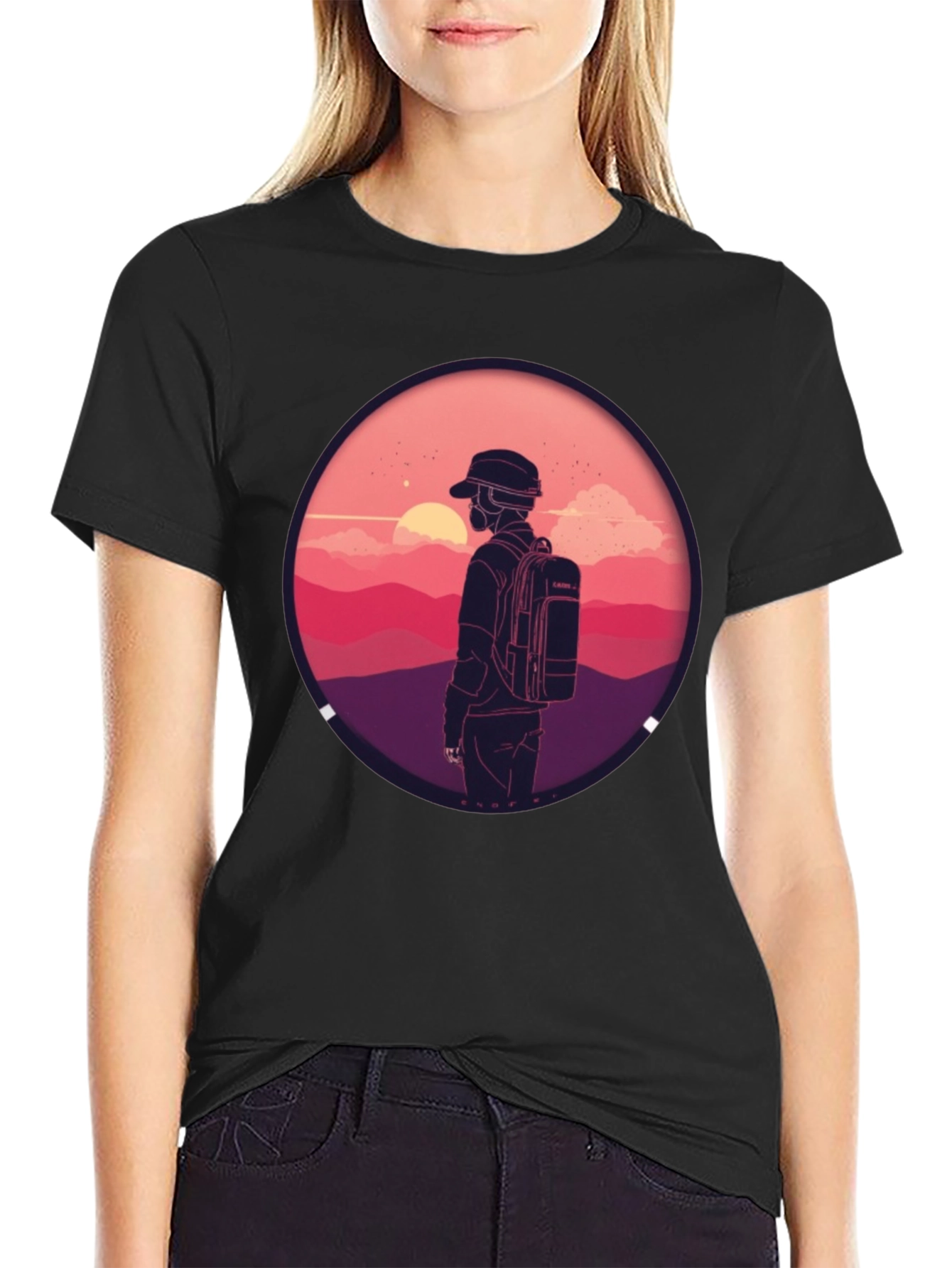 Sunset Hiker Graphic Tee - Adventure Ready