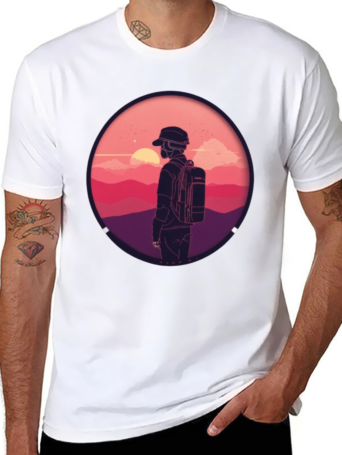 Sunset Hiker Graphic Tee - Adventure Ready