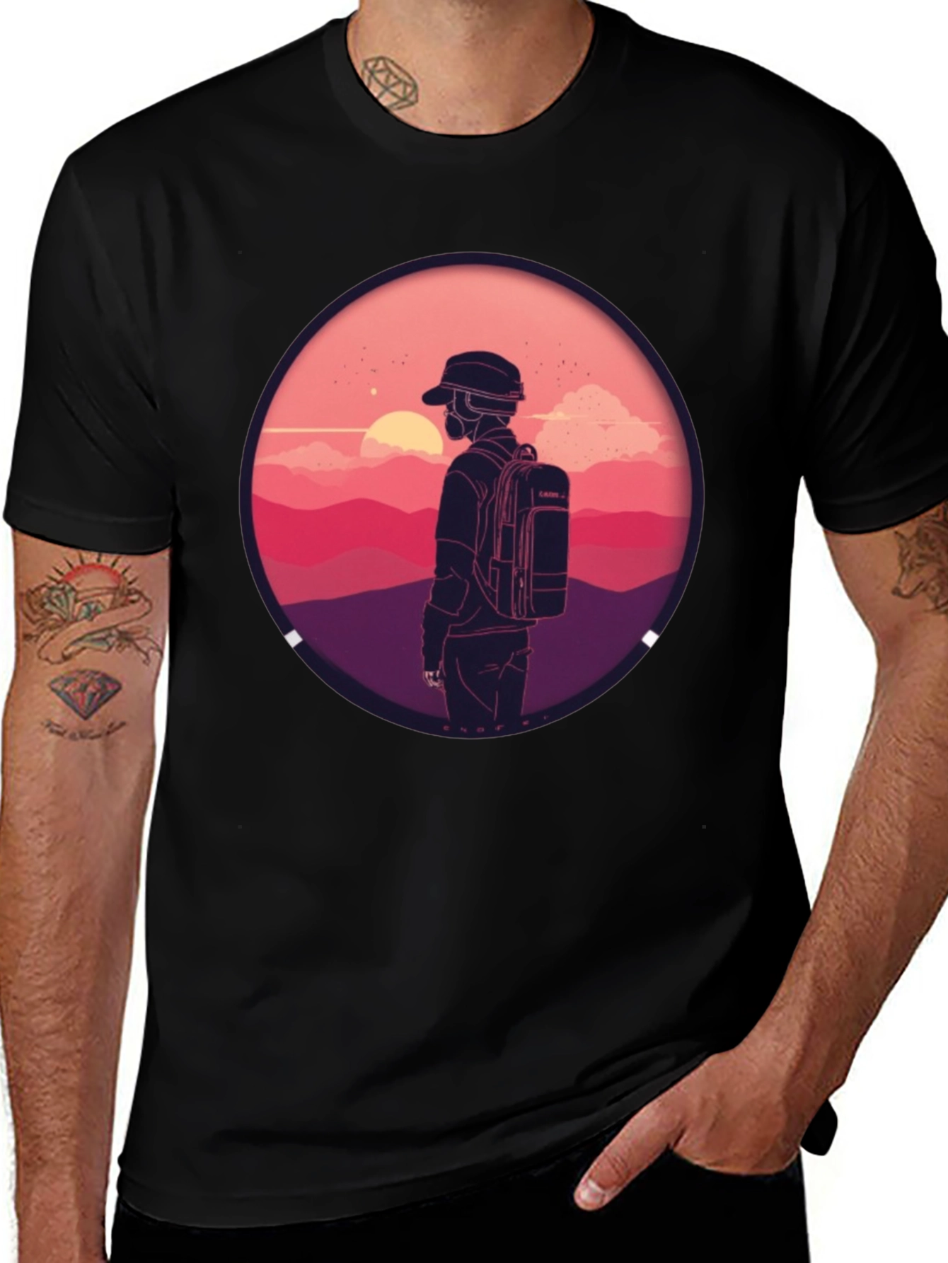 Sunset Hiker Graphic Tee - Adventure Ready