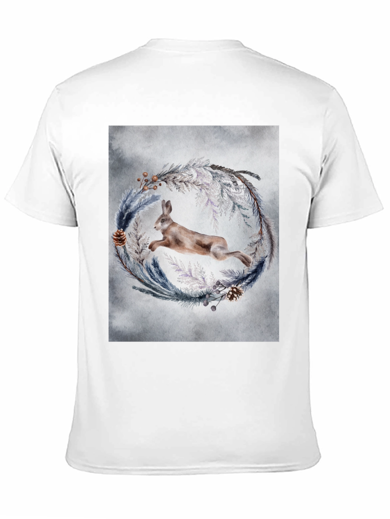 Leaping Hare Wreath Graphic T-Shirt