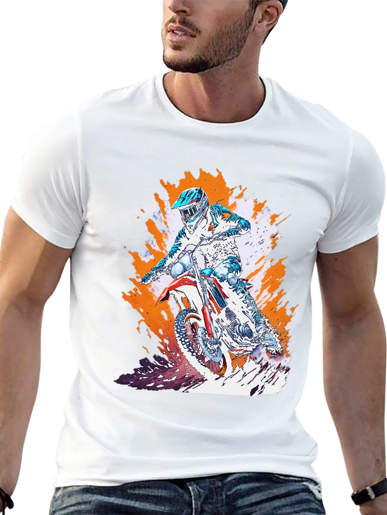 Motocross Rider T-Shirt - Black Graphic Tee