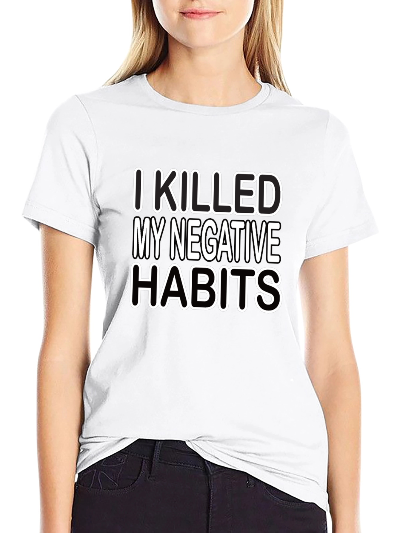 I Killed My Negative Habits Graphic Tee - Black