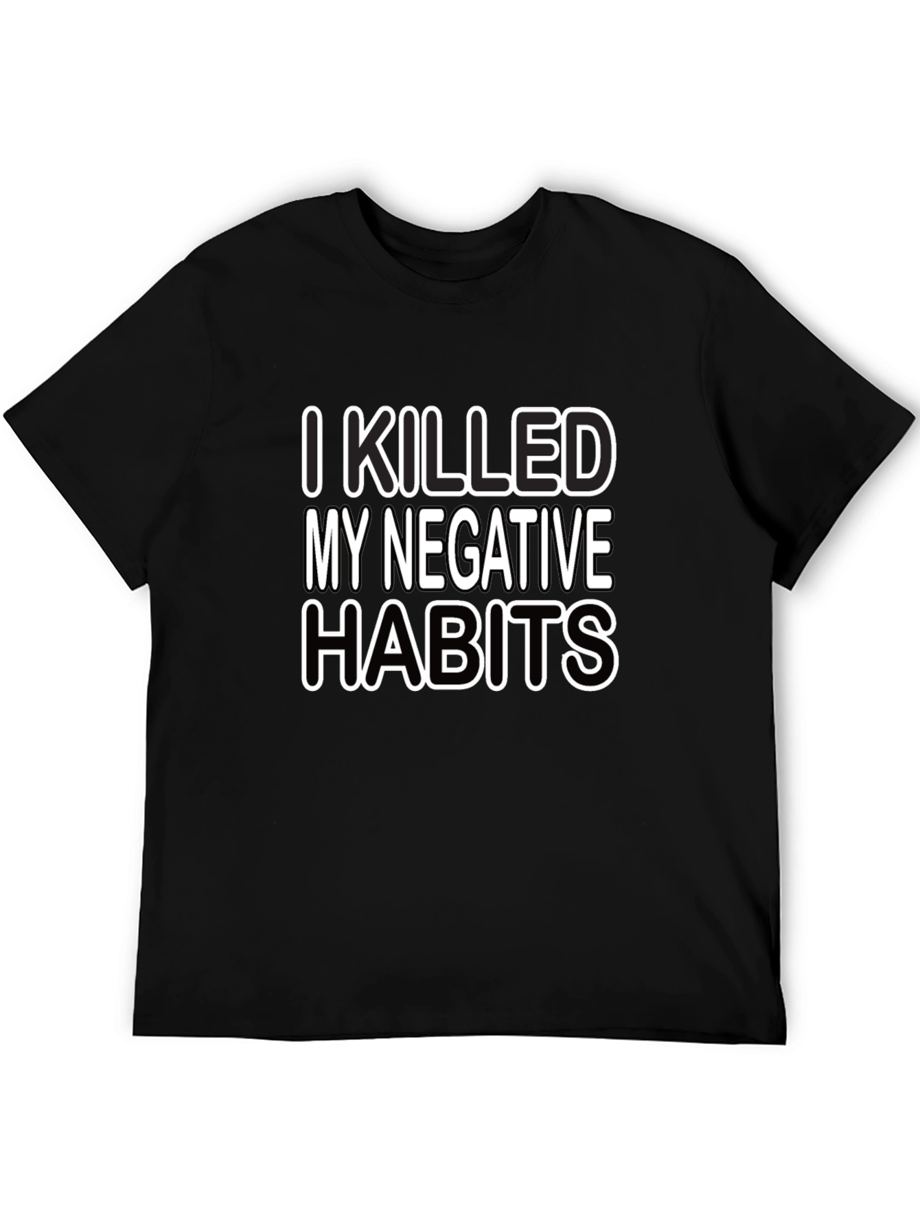 I Killed My Negative Habits Graphic Tee - Black