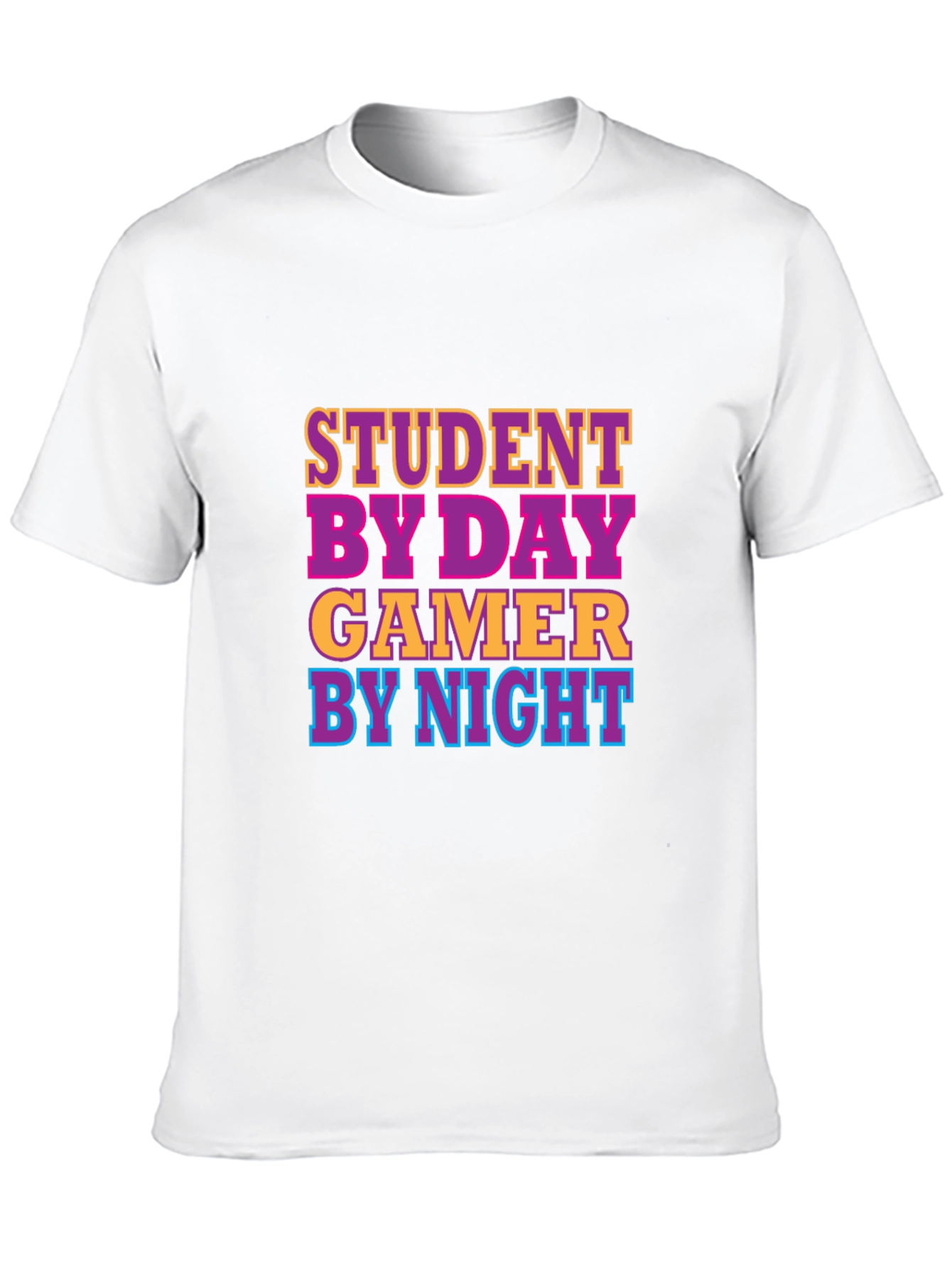 Student By Day Gamer By Night Black T-Shirt