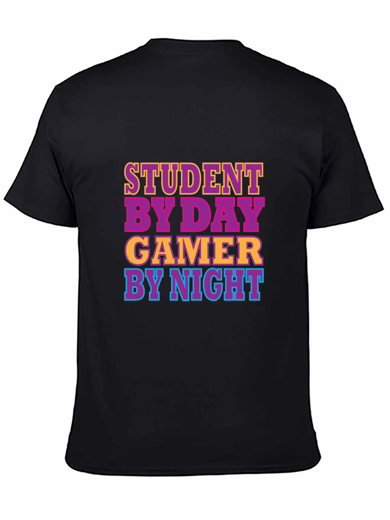 Student By Day Gamer By Night Black T-Shirt