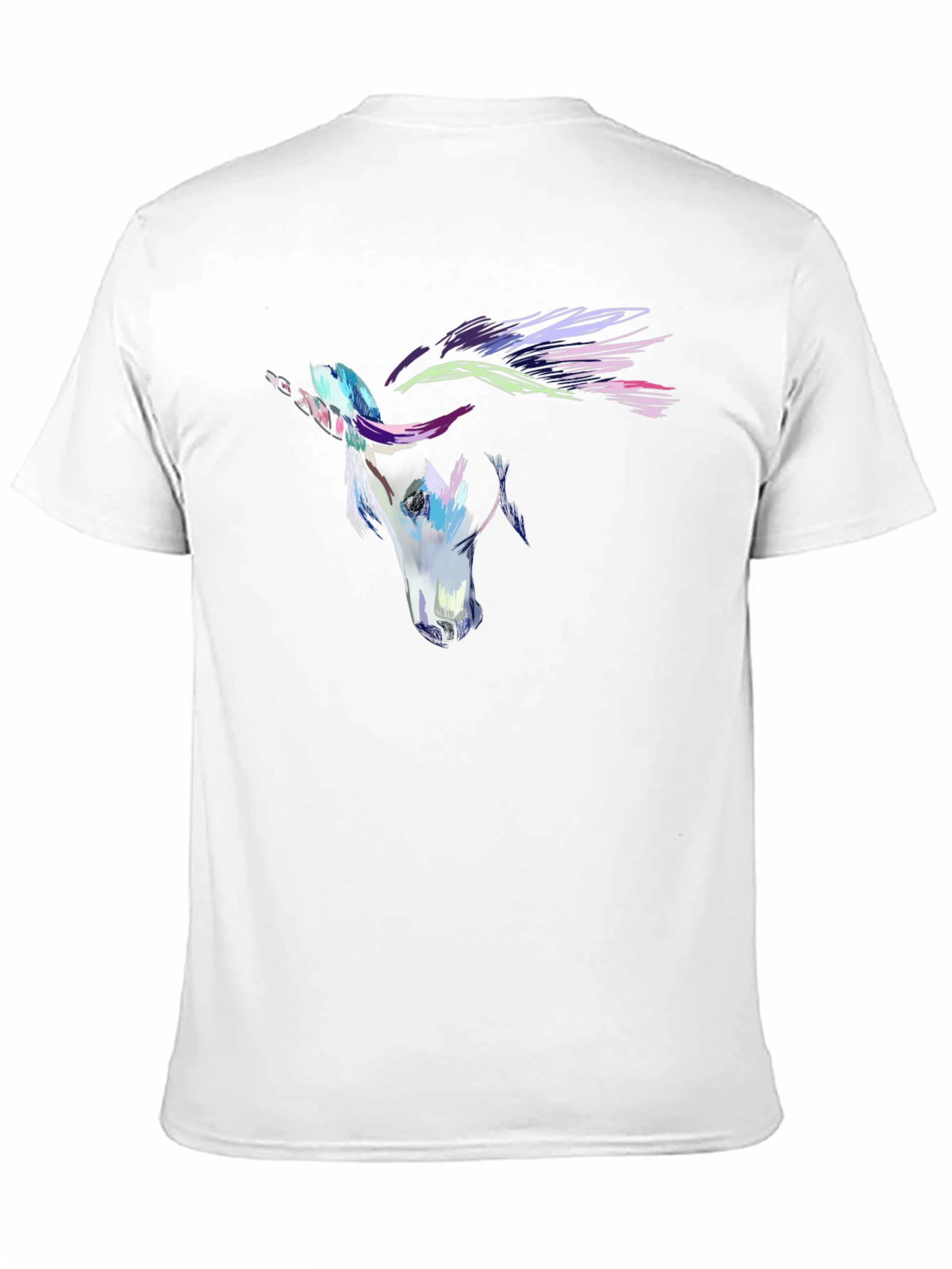 Abstract Horse Graphic Mens Black T-Shirt