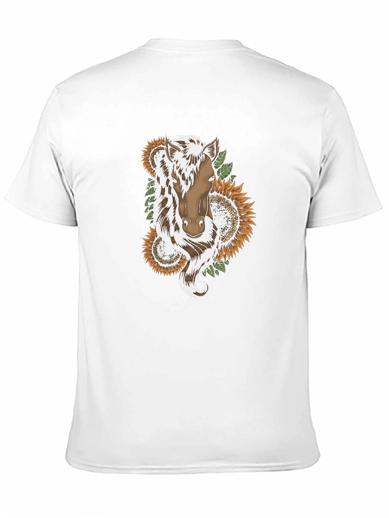 Horse & Sunflower Graphic Black T-Shirt