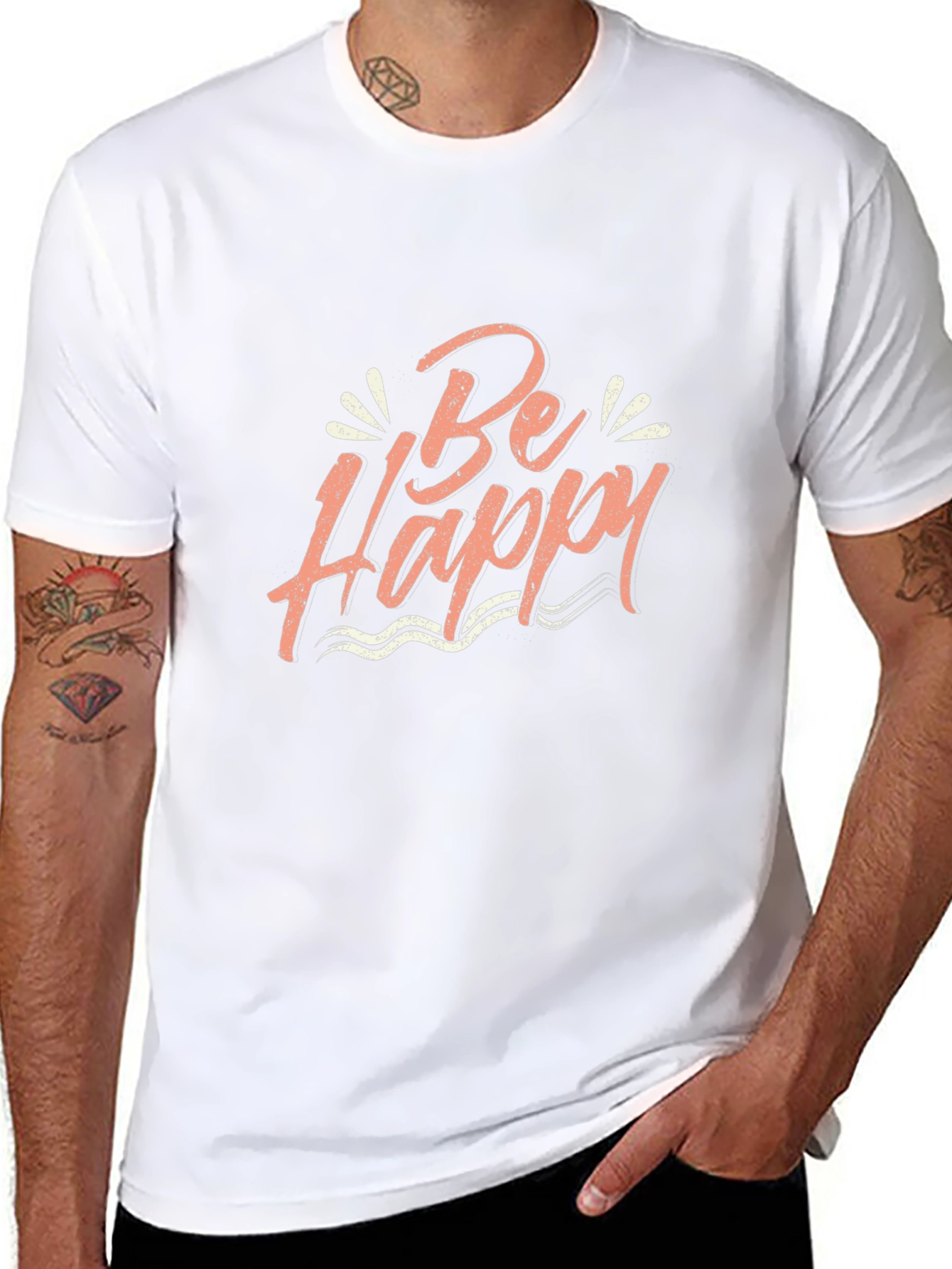 Be Happy Graphic T-Shirt - Black