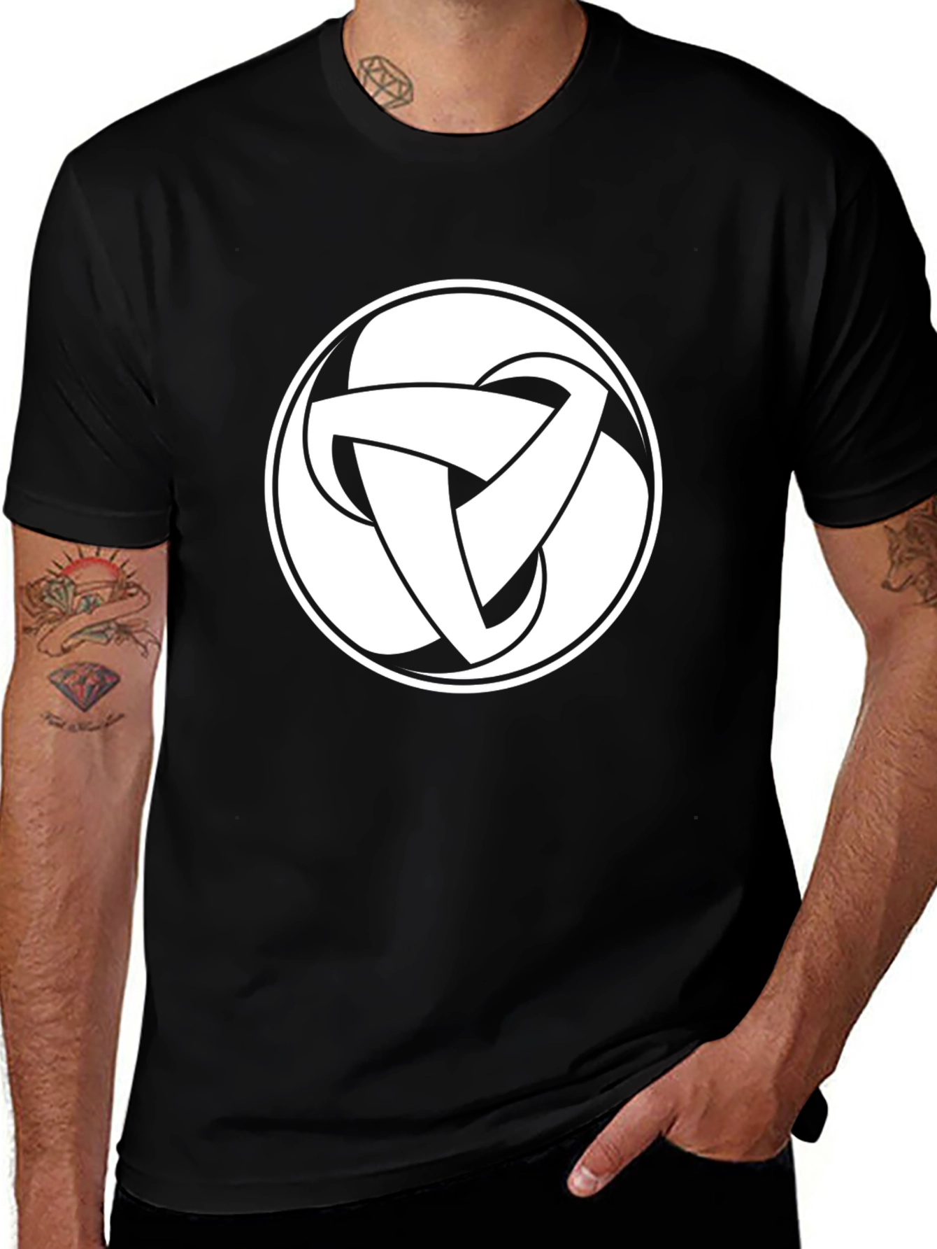 Black T-Shirt with Celtic Knot Design