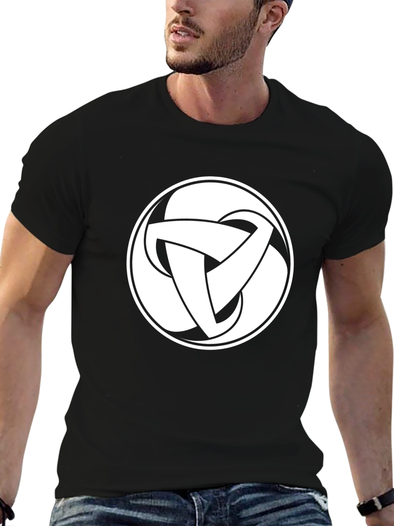 Black T-Shirt with Celtic Knot Design