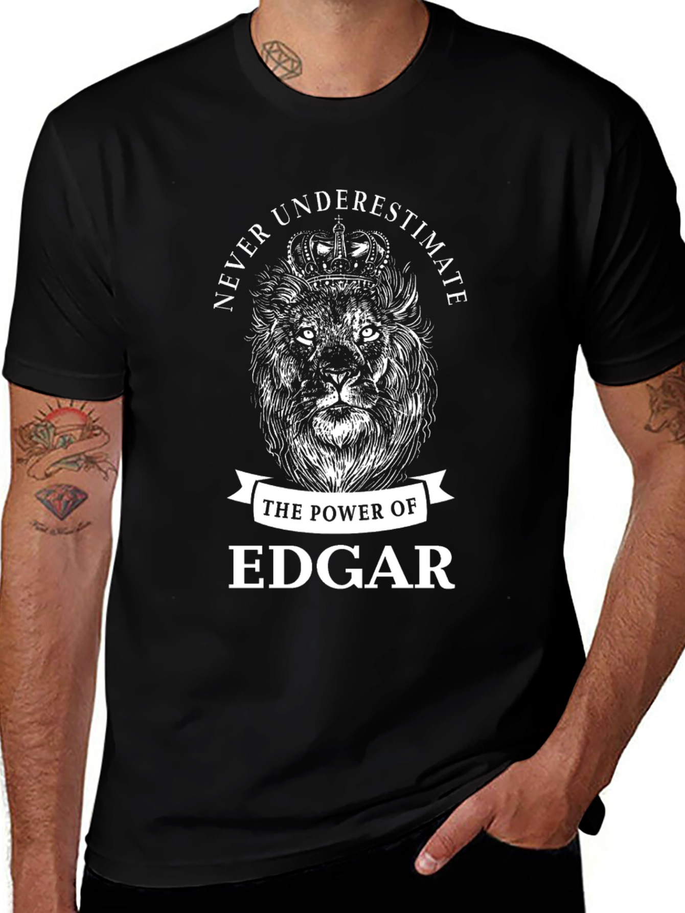 Never Underestimate Edgar Lion Graphic Tee