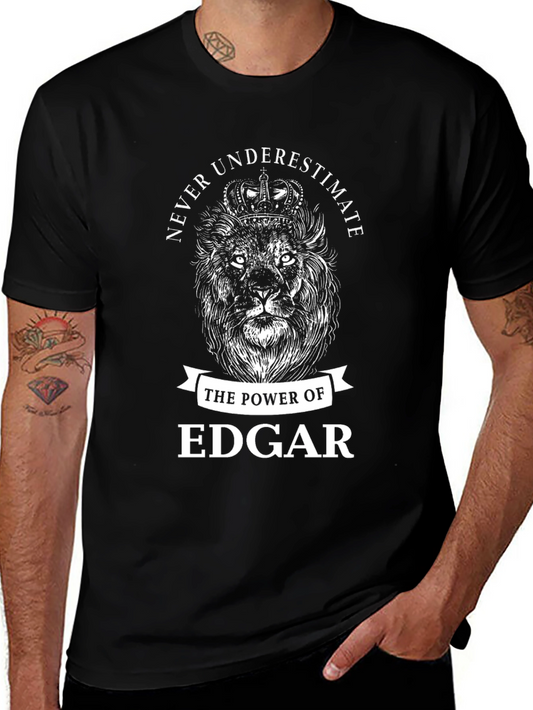 Never Underestimate Edgar Lion Graphic Tee