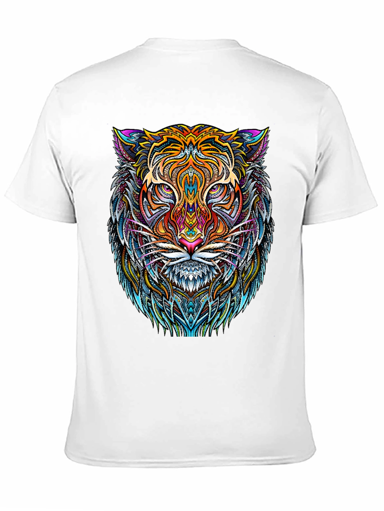Psychedelic Tiger Graphic Tee - Bold Black T-Shirt