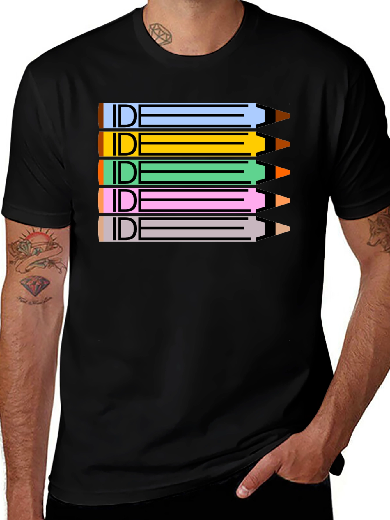 IDE Pencil Stack Graphic Tee - Creative Designer Shirt