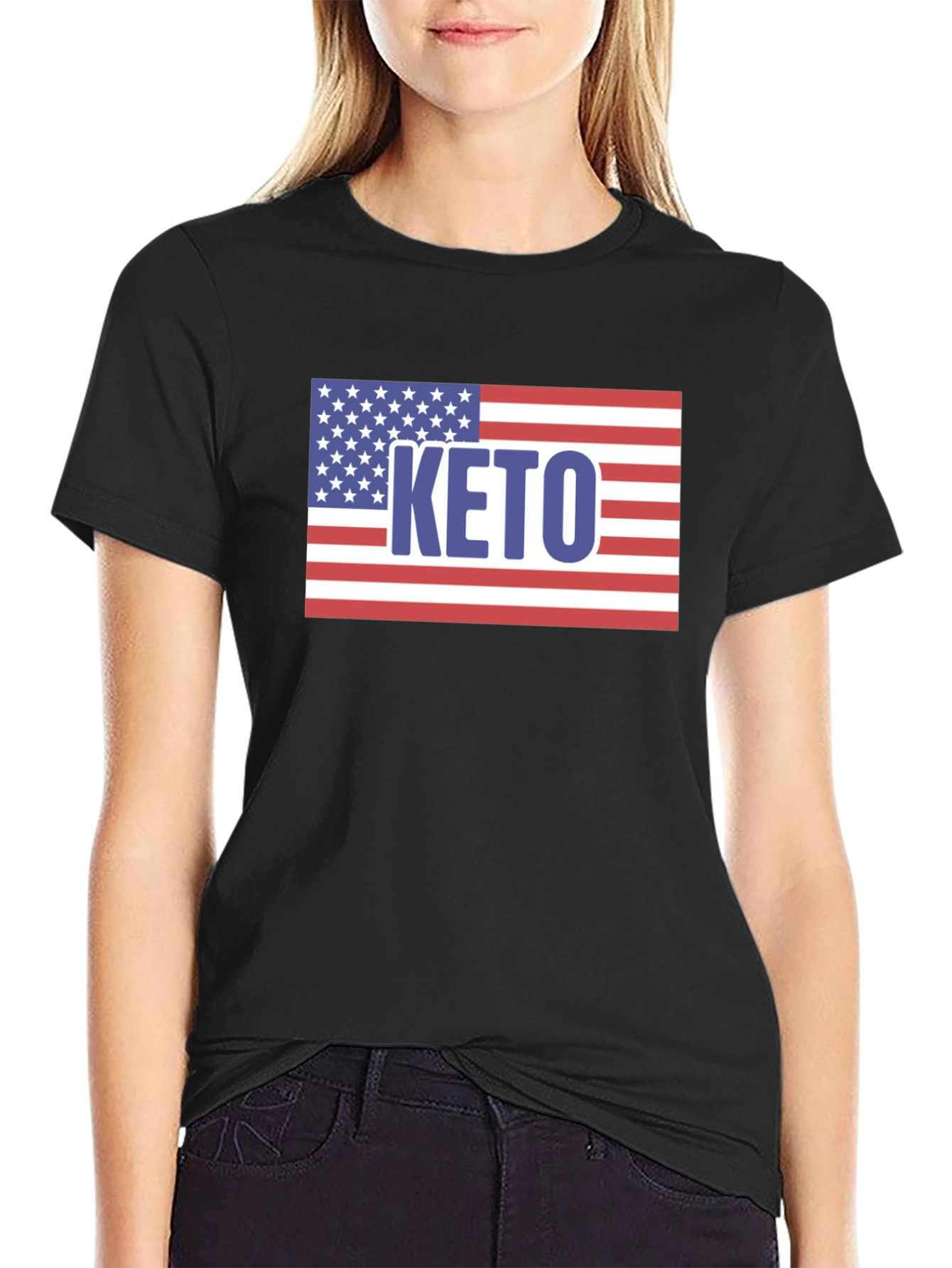 Keto American Flag Graphic T-Shirt