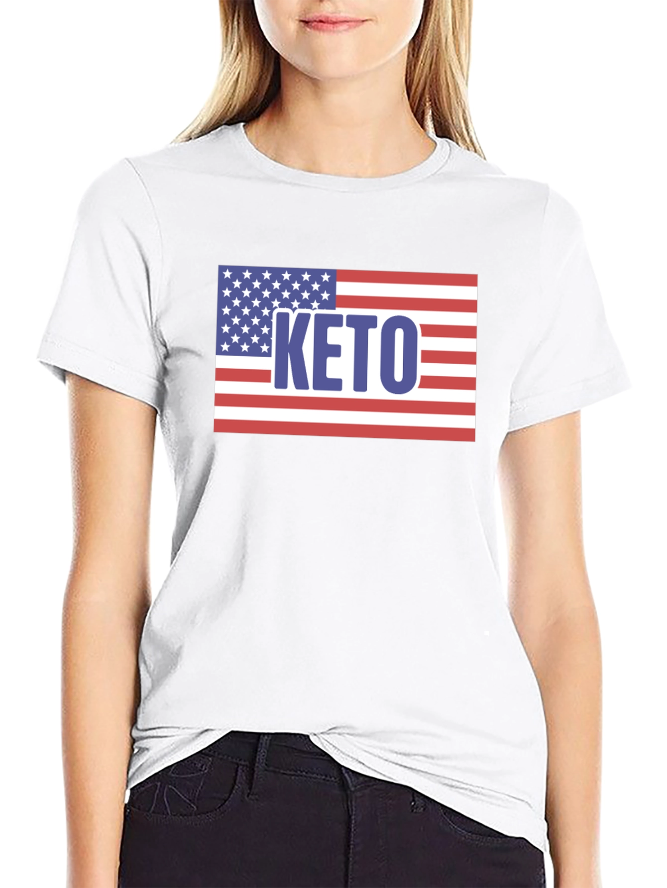 Keto American Flag Graphic T-Shirt