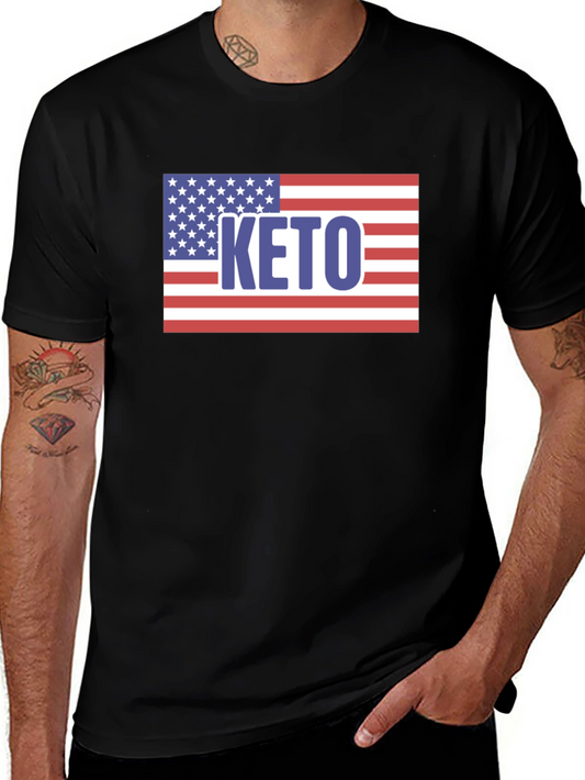 Keto American Flag Graphic T-Shirt
