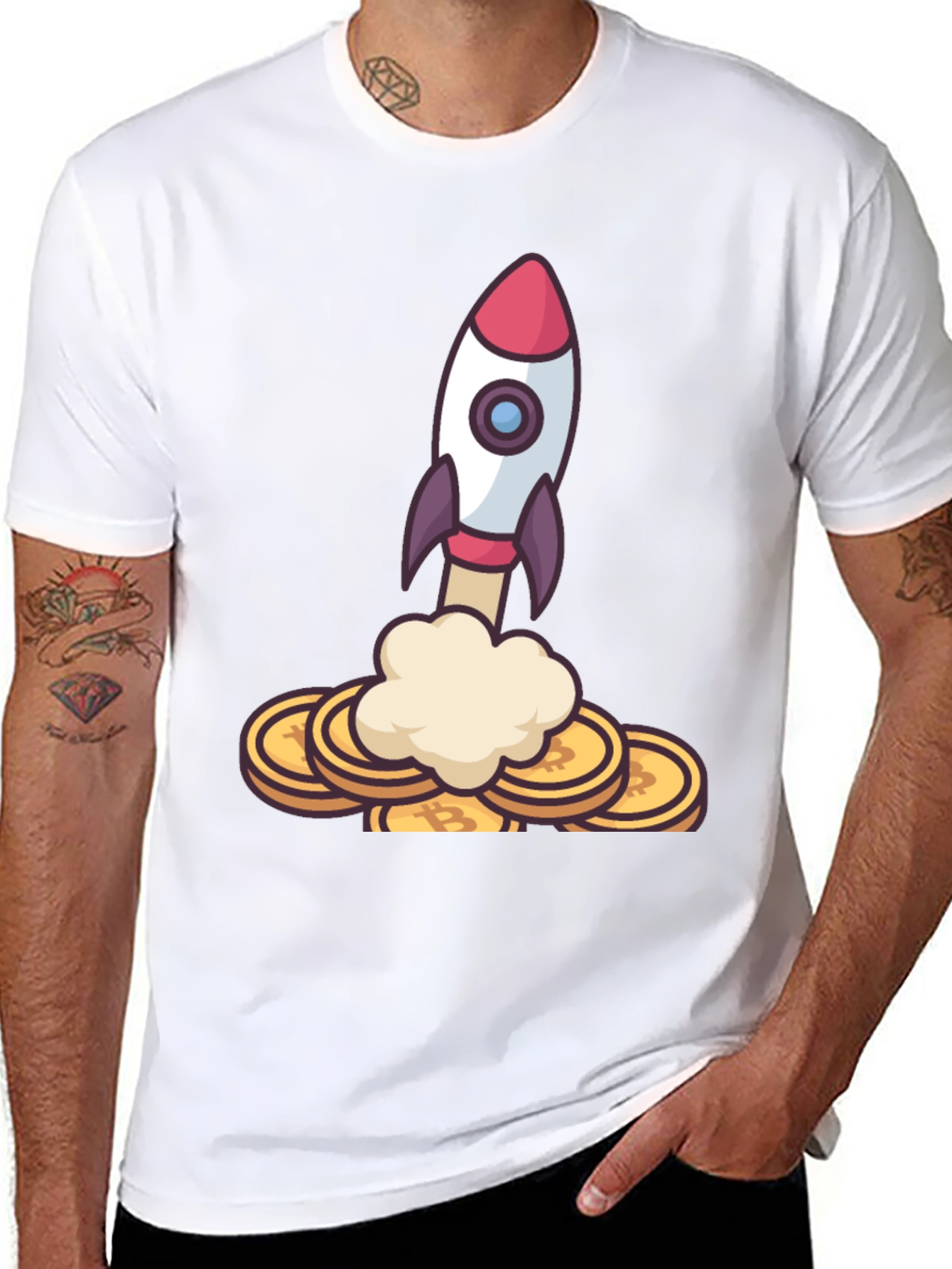 Bitcoin Rocket Launch T-Shirt - Crypto Moonshot!