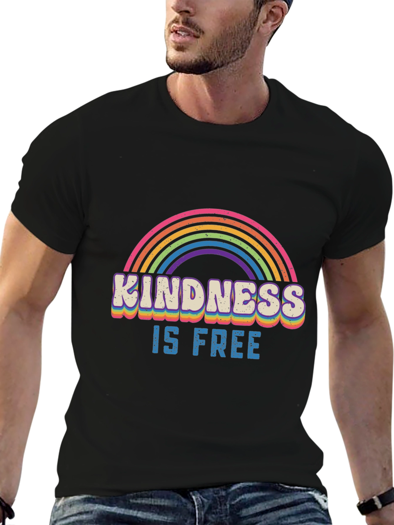 Kindness is Free Rainbow Graphic T-Shirt