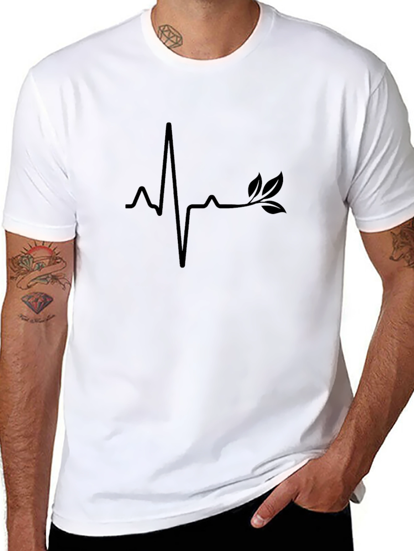 Nature Heartbeat Tee - Stylish Black T-Shirt