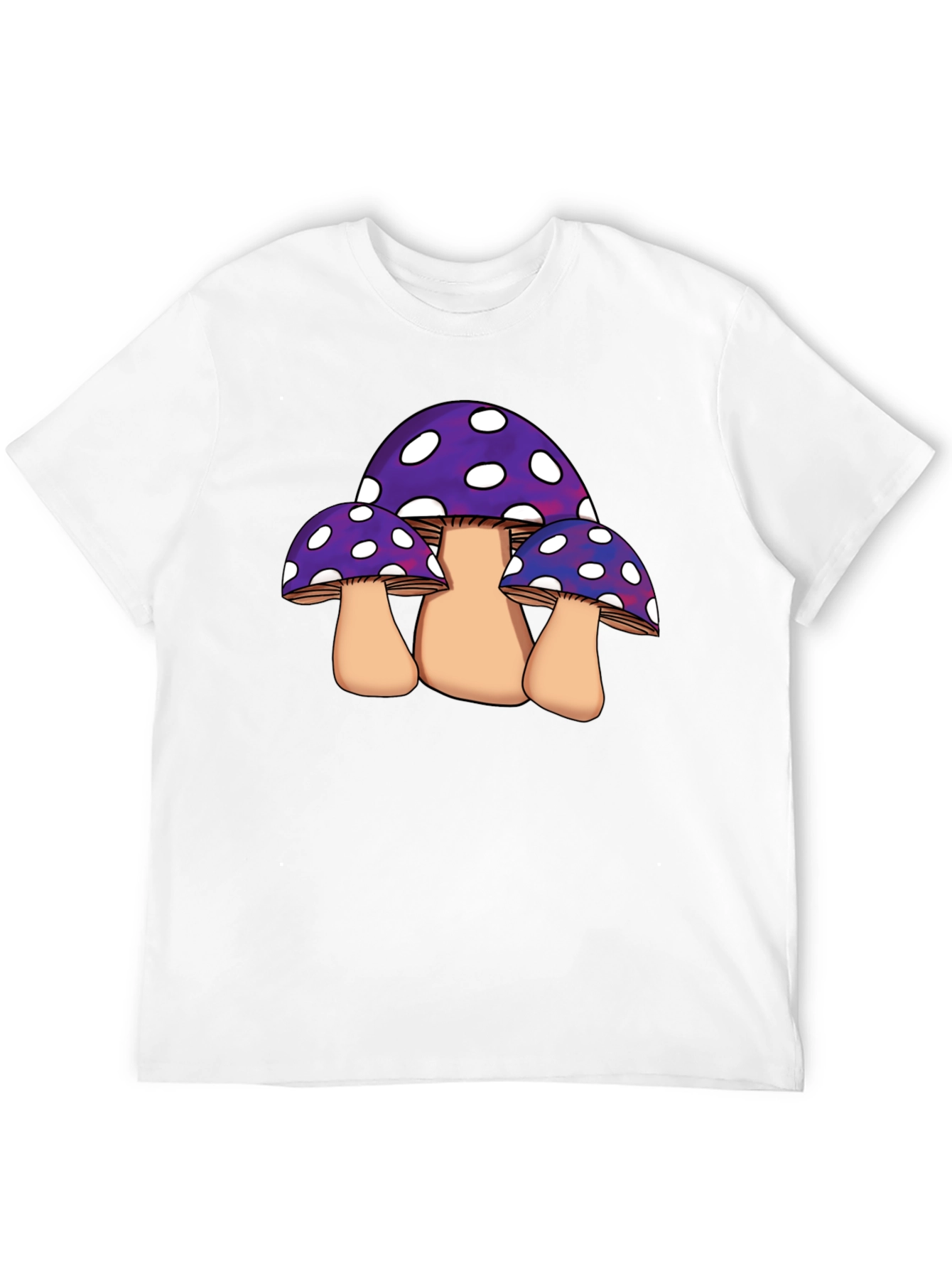 Funky Mushroom Graphic Tee - Black Cotton Blend