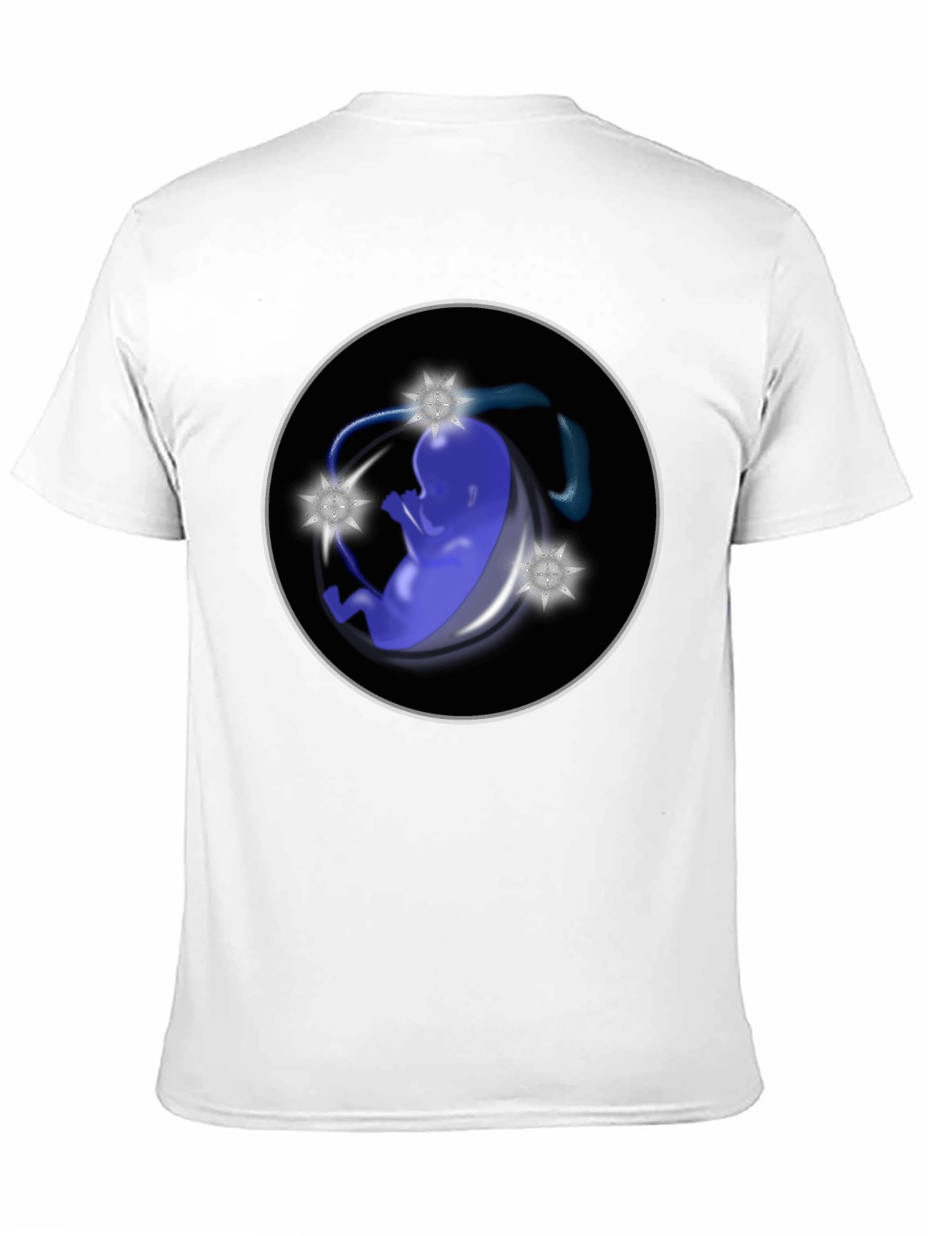 Abstract Fetus Graphic Black T-Shirt
