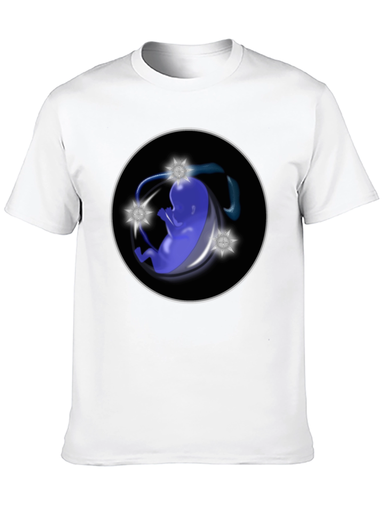 Abstract Fetus Graphic Black T-Shirt