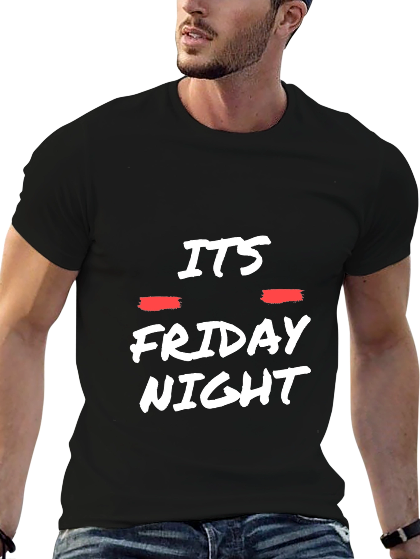 Its Friday Night Black Graphic Tee
