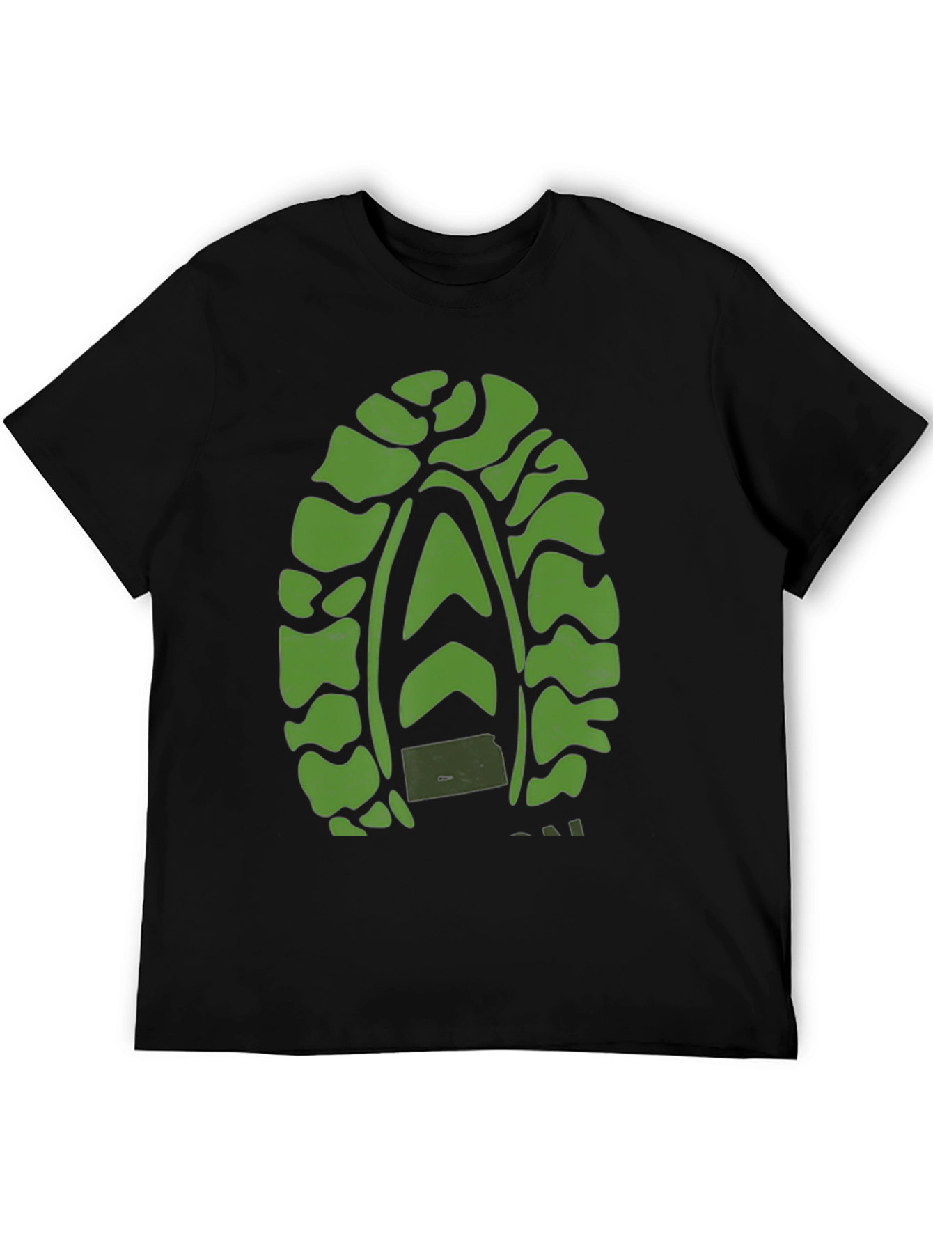 Green Tread Graphic Black T-Shirt