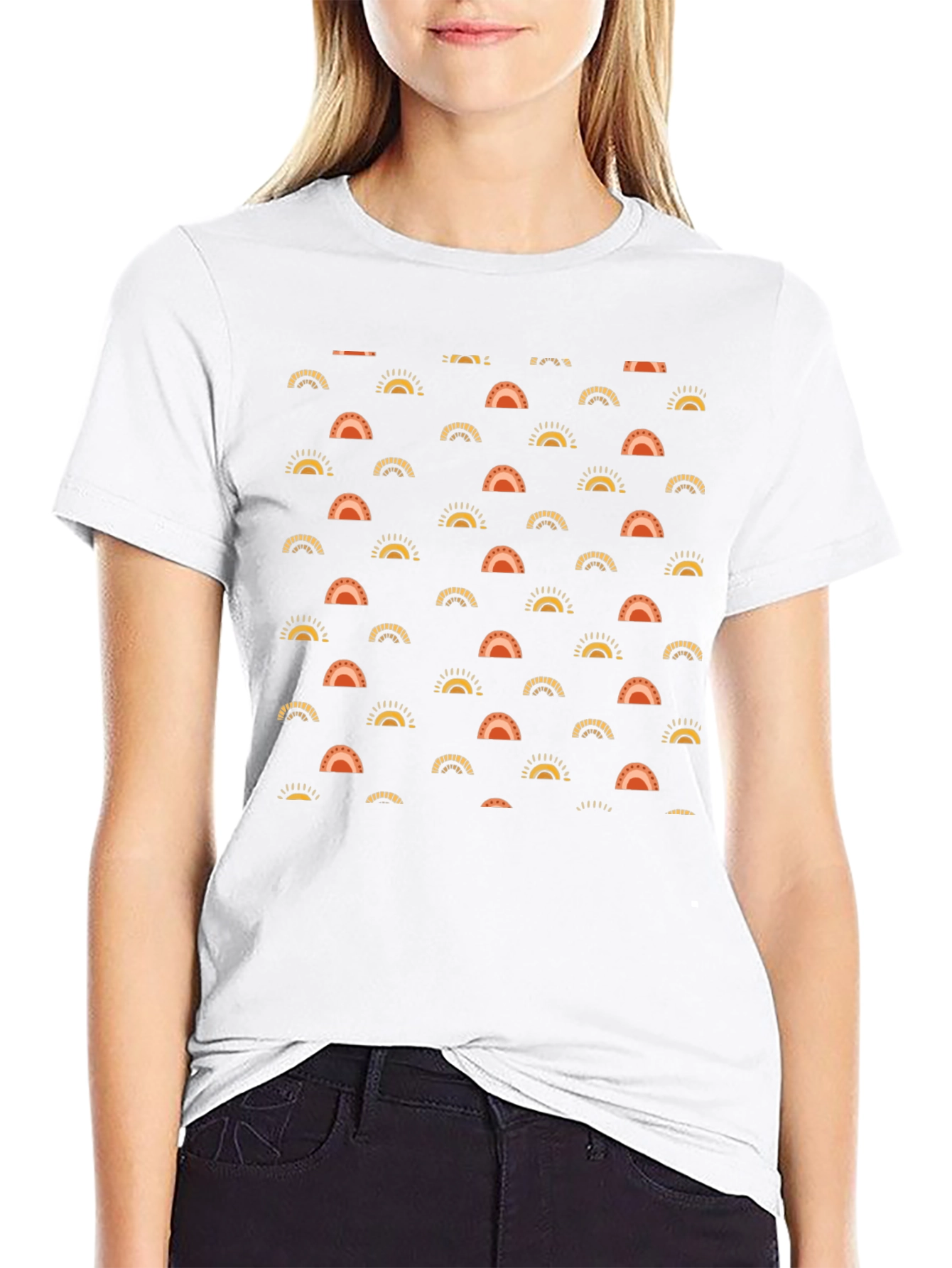Patterned Black T-Shirt