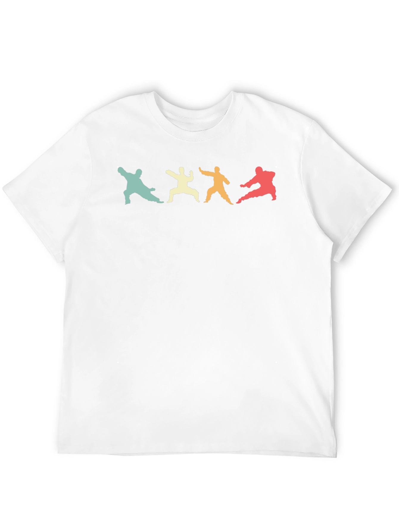 Retro Martial Arts Silhouette Black T-Shirt