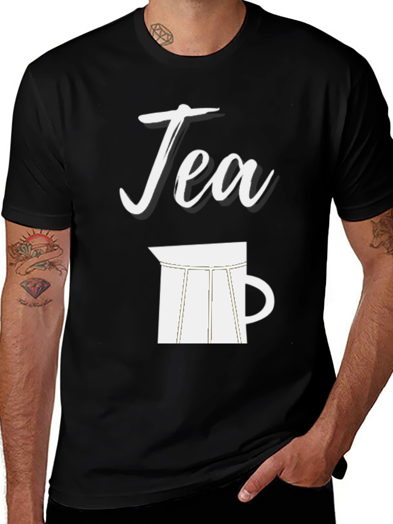 Tea Time Black Graphic Tee