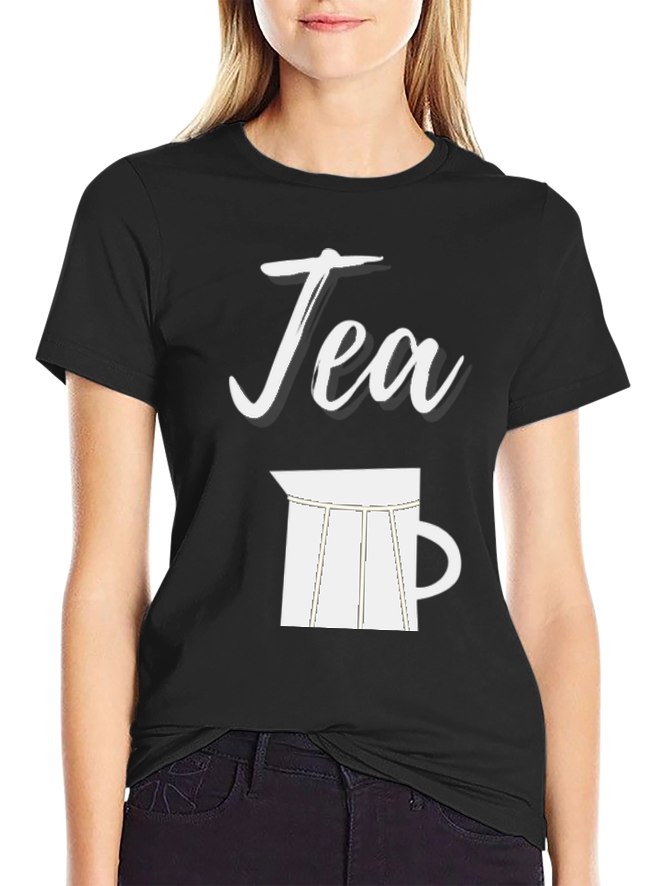 Tea Time Black Graphic Tee