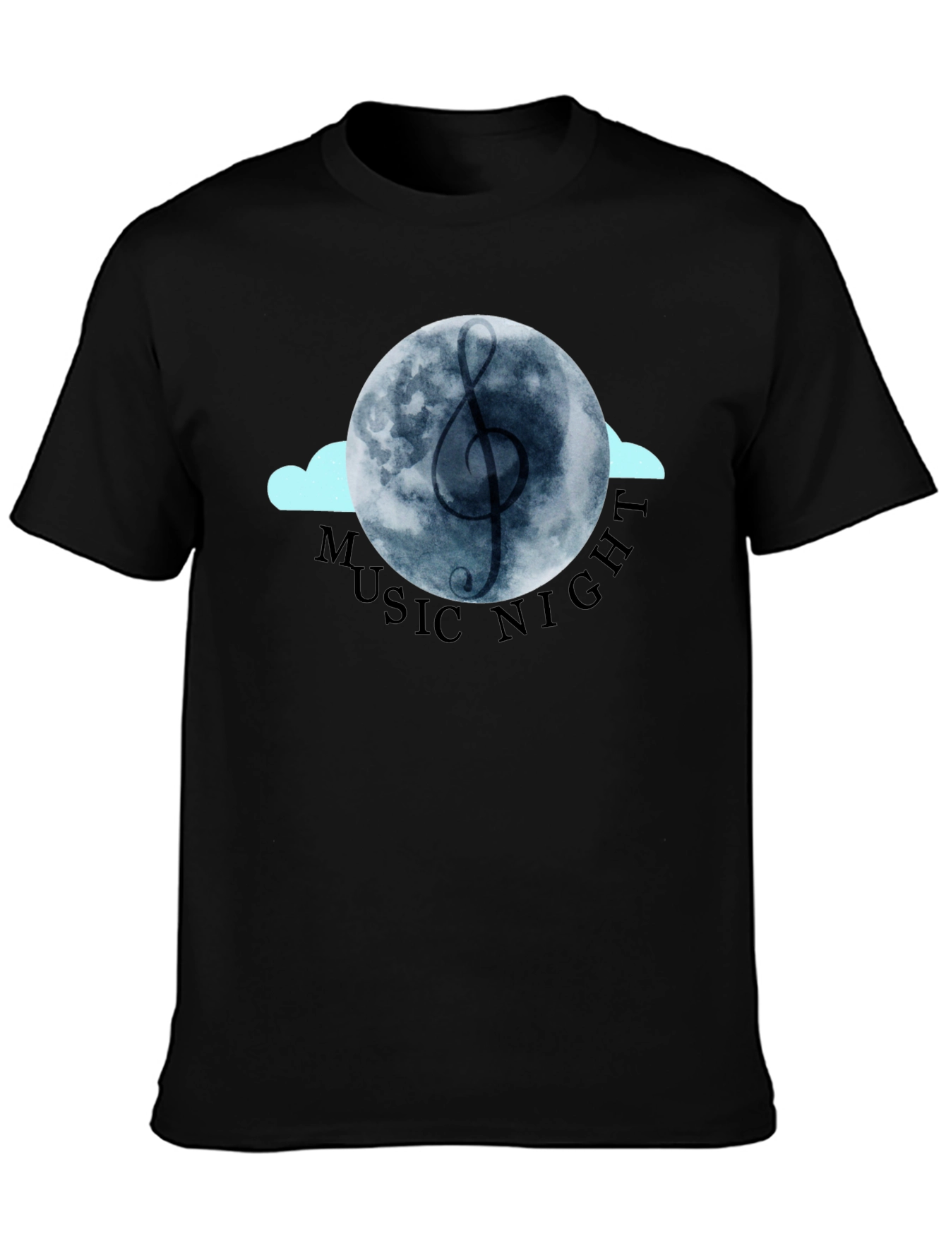 Music Night Graphic Tee - Black Cotton T-Shirt