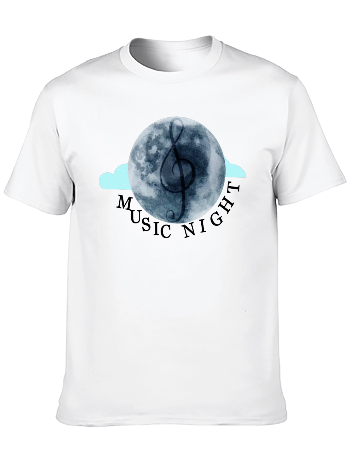 Music Night Graphic Tee - Black Cotton T-Shirt