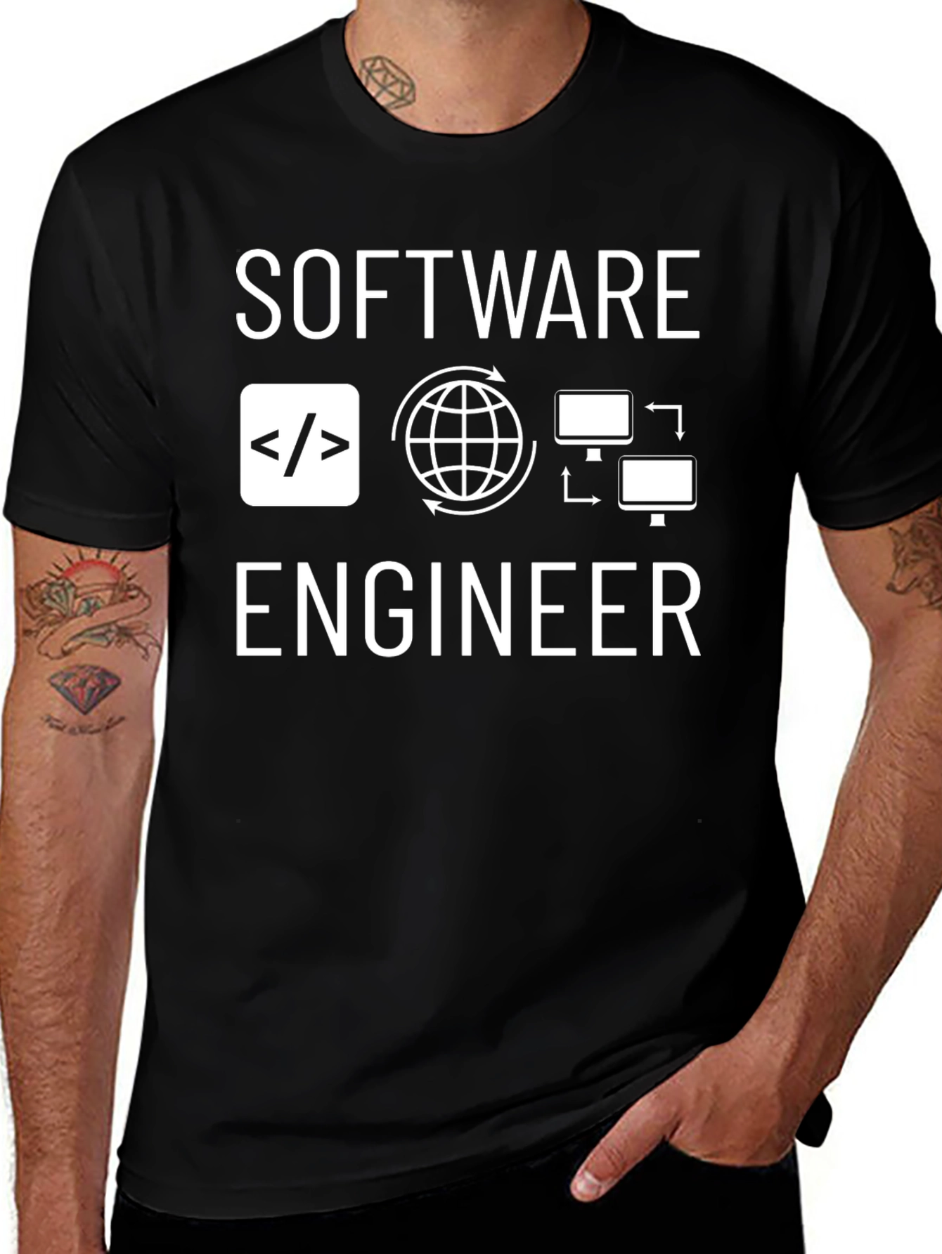 Software Engineer Graphic Tee - Black