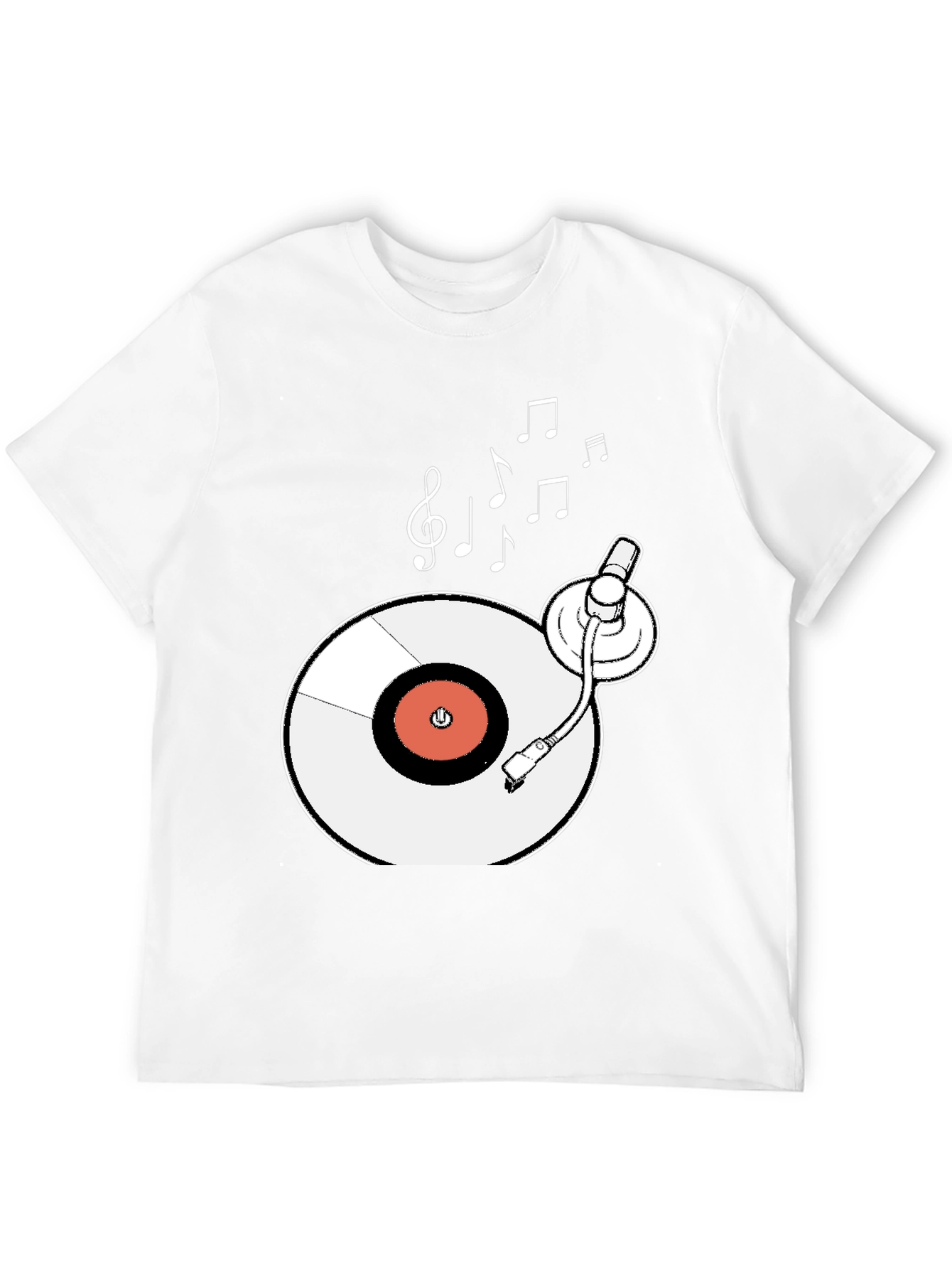 Retro Turntable Music T-Shirt - Black